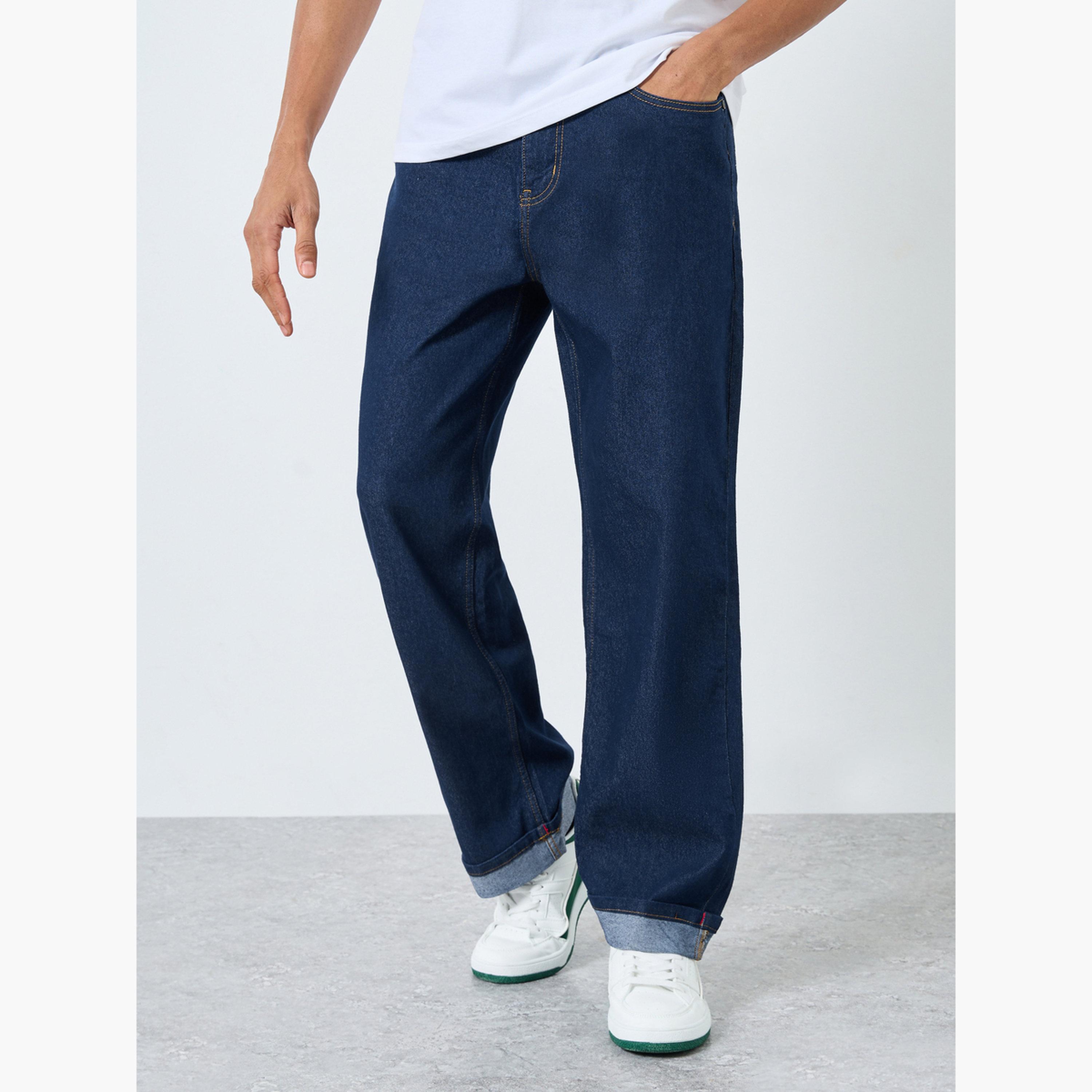 ستايلي - بنطال جينز واسع بقصّة غامقة ومظهر أنيق للرجال-men-clothing-bottoms-jeans-image-1
