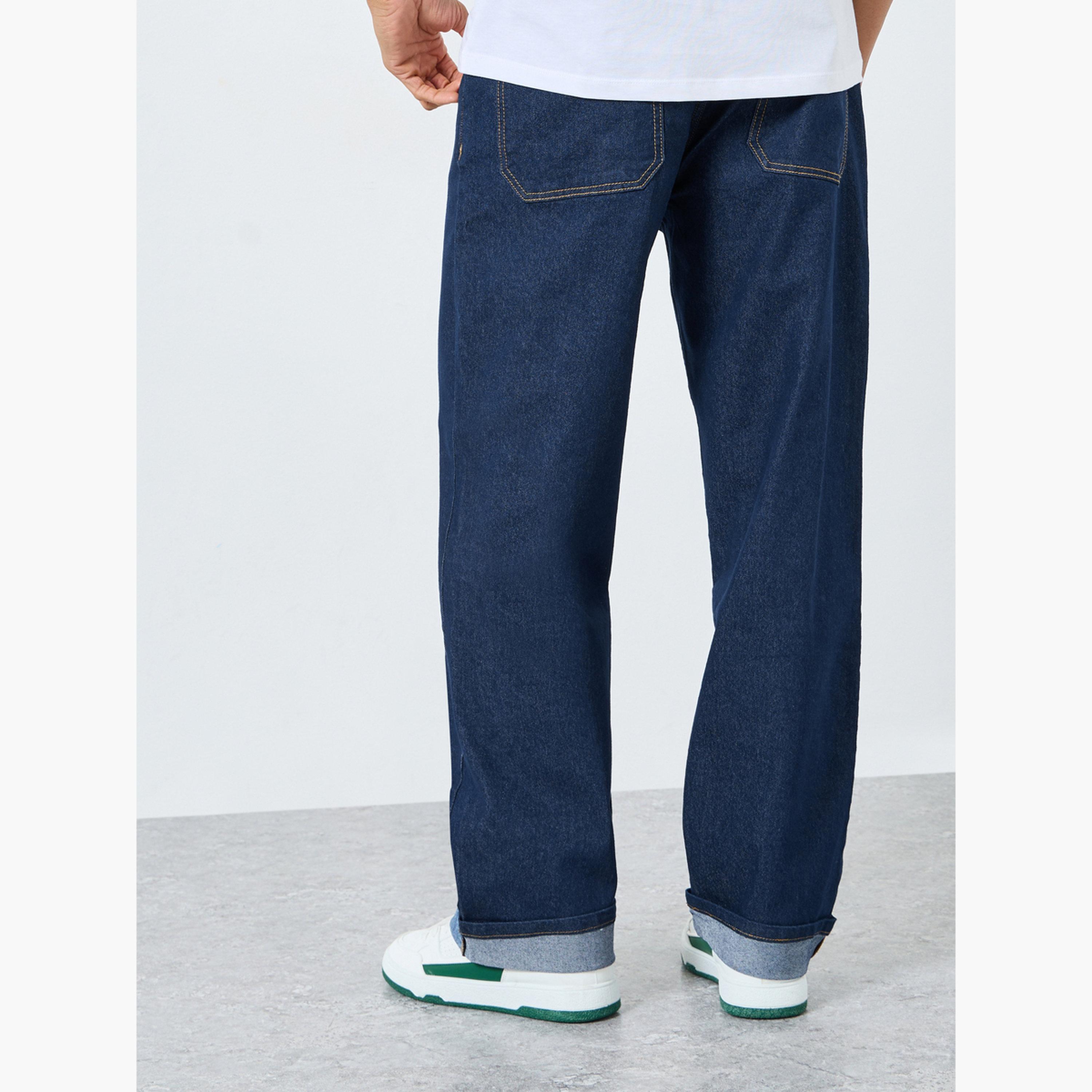 ستايلي - بنطال جينز واسع بقصّة غامقة ومظهر أنيق للرجال-men-clothing-bottoms-jeans-image-4