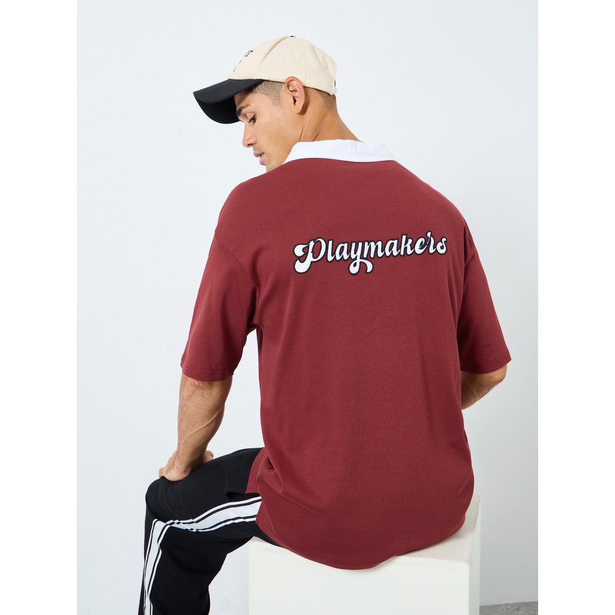 تيشيرت بولو فضفاض بتفاصيل مُطرزة-men-clothing-tshirtsandpolos-polos-image-1