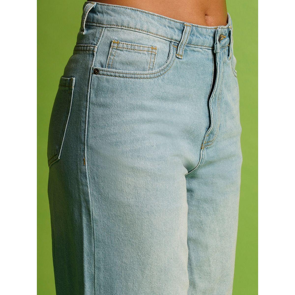 بنطال جينز قطني بخصر متوسط وقصة أرجل واسعة-women-clothing-bottoms-jeans-image-5