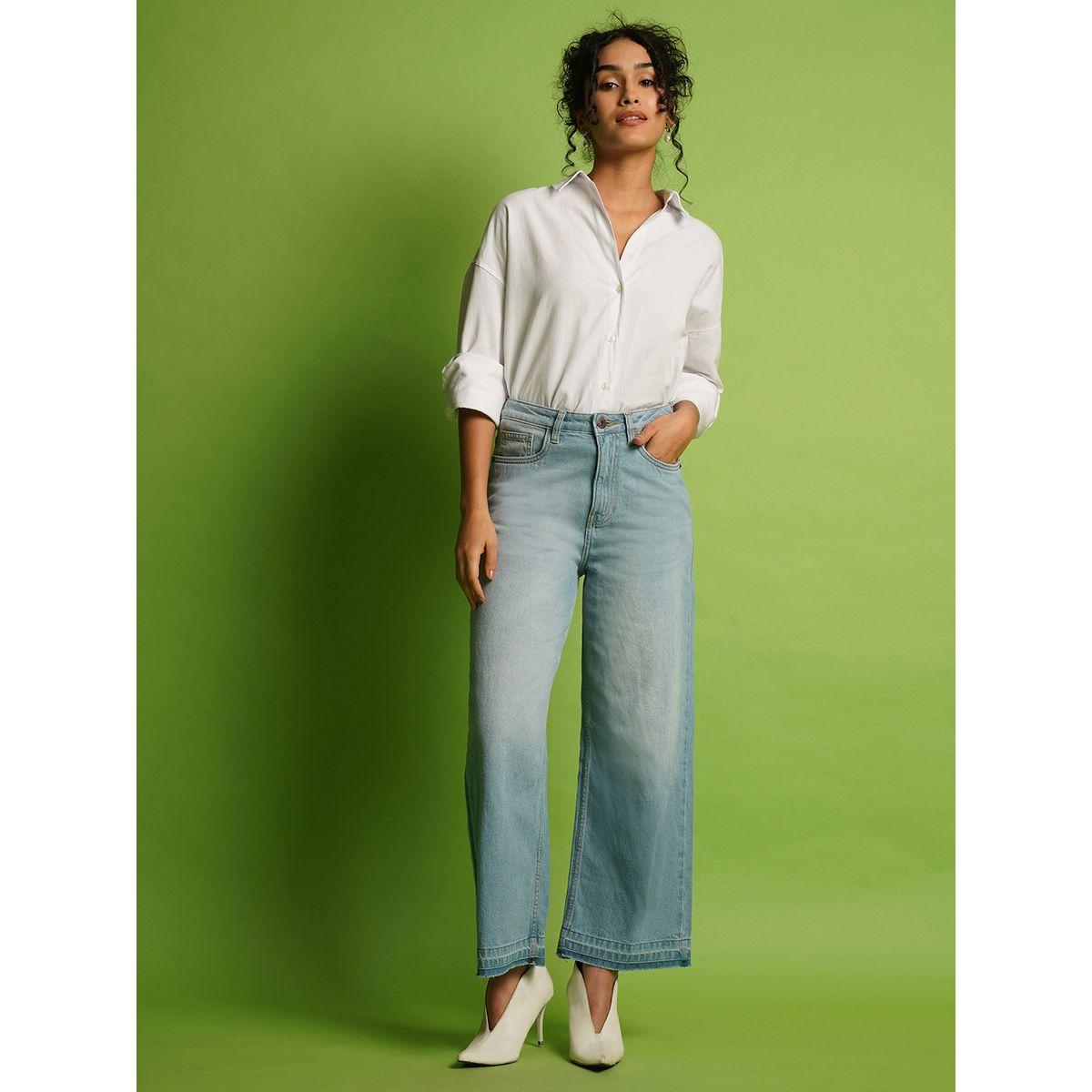 بنطال جينز قطني بخصر متوسط وقصة أرجل واسعة-women-clothing-bottoms-jeans-image-6