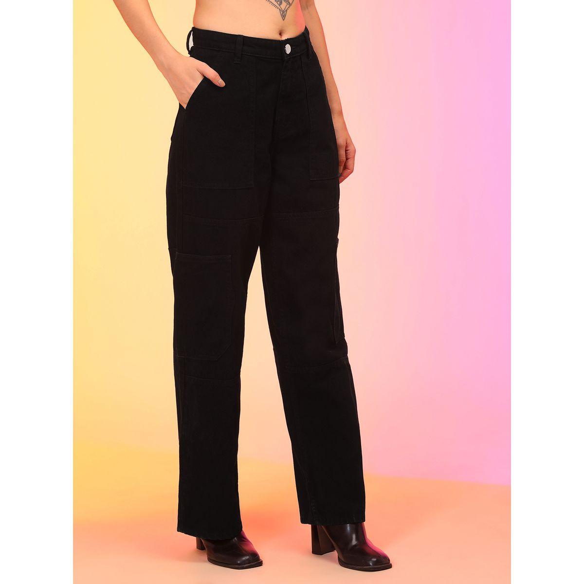 Globus X Styli Straight Fit Mid-Rise Faded Cotton Cargo Pockets Jeans-women-clothing-bottoms-jeans-image-3