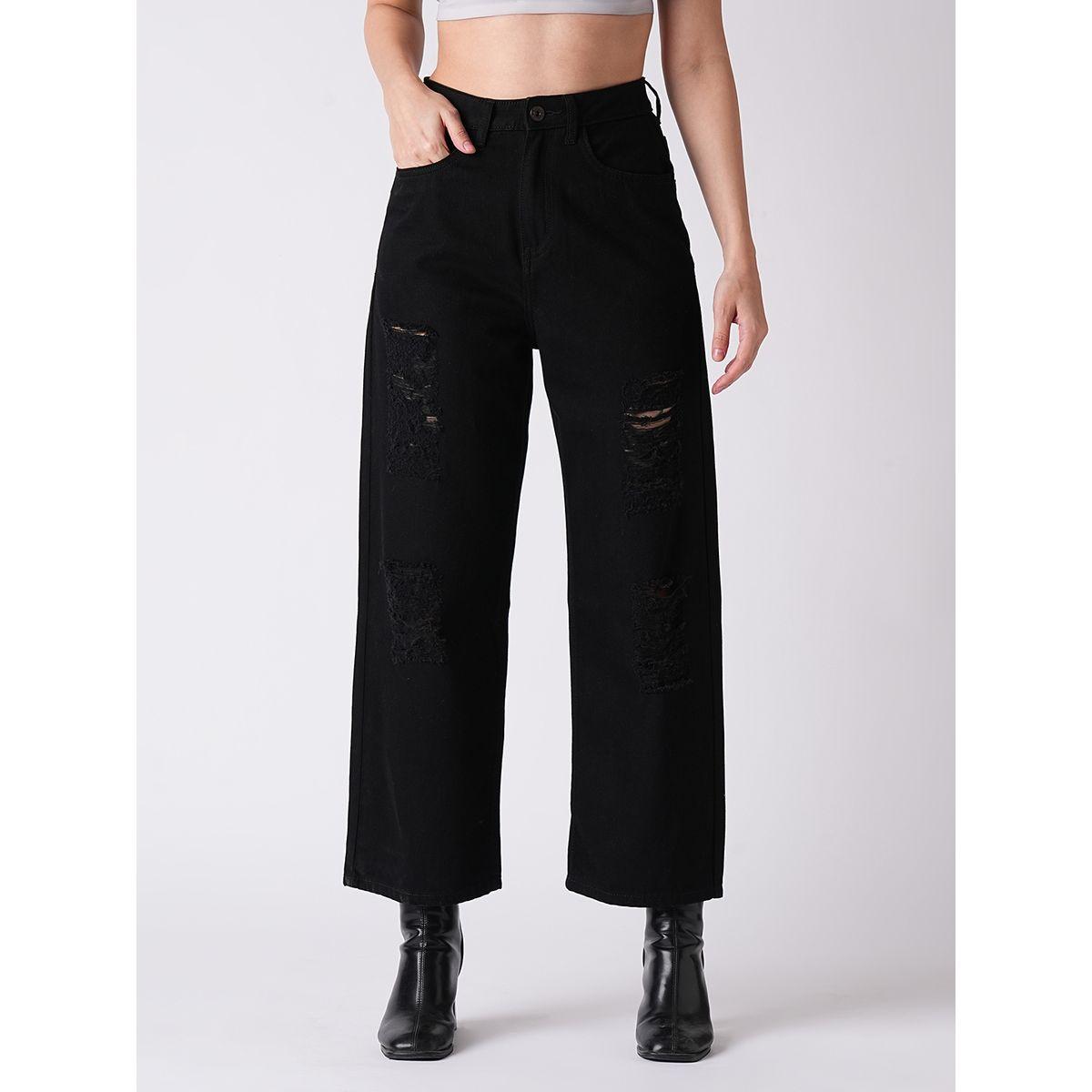 بنطال جينز قطني بقصة بوي فريند-women-clothing-bottoms-jeans-image-1