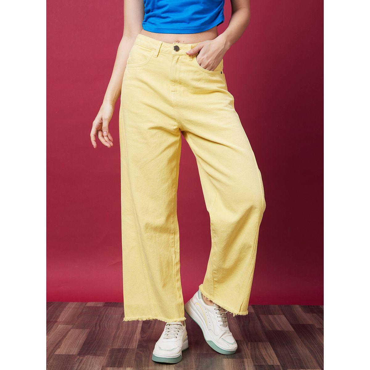 Globus X Styli Wide Leg Mid-Rise Pure Cotton Jeans-women-clothing-bottoms-jeans-image-1