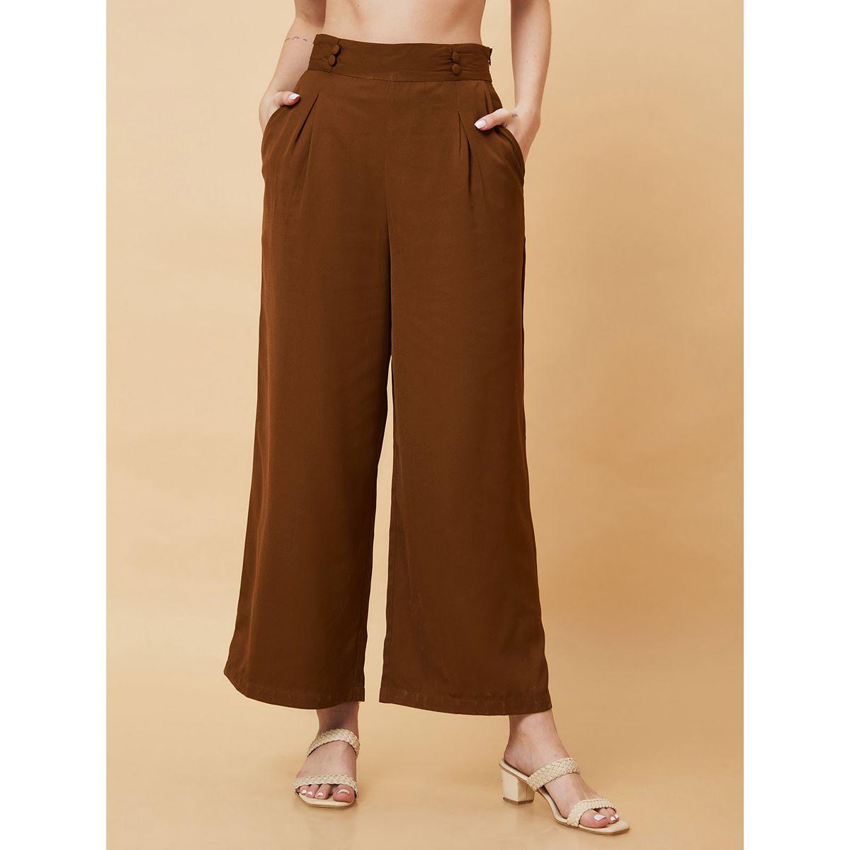 بنطال بخصة أرجل واسعة وخصر عالي-women-clothing-bottoms-trousers-image-1