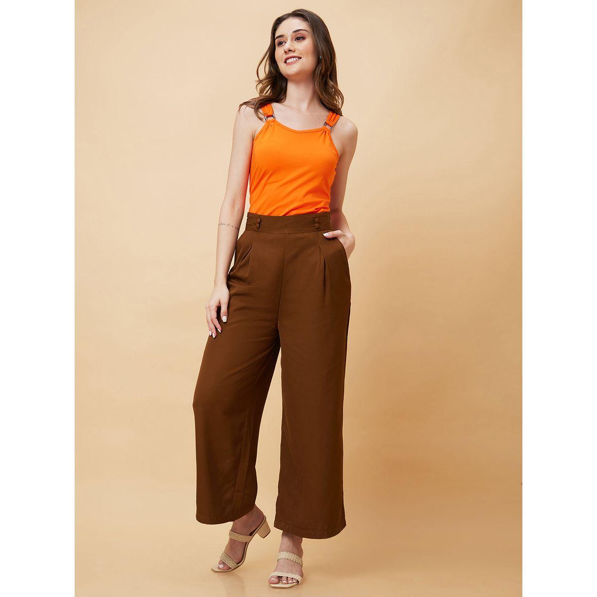 بنطال بخصة أرجل واسعة وخصر عالي-women-clothing-bottoms-trousers-image-2