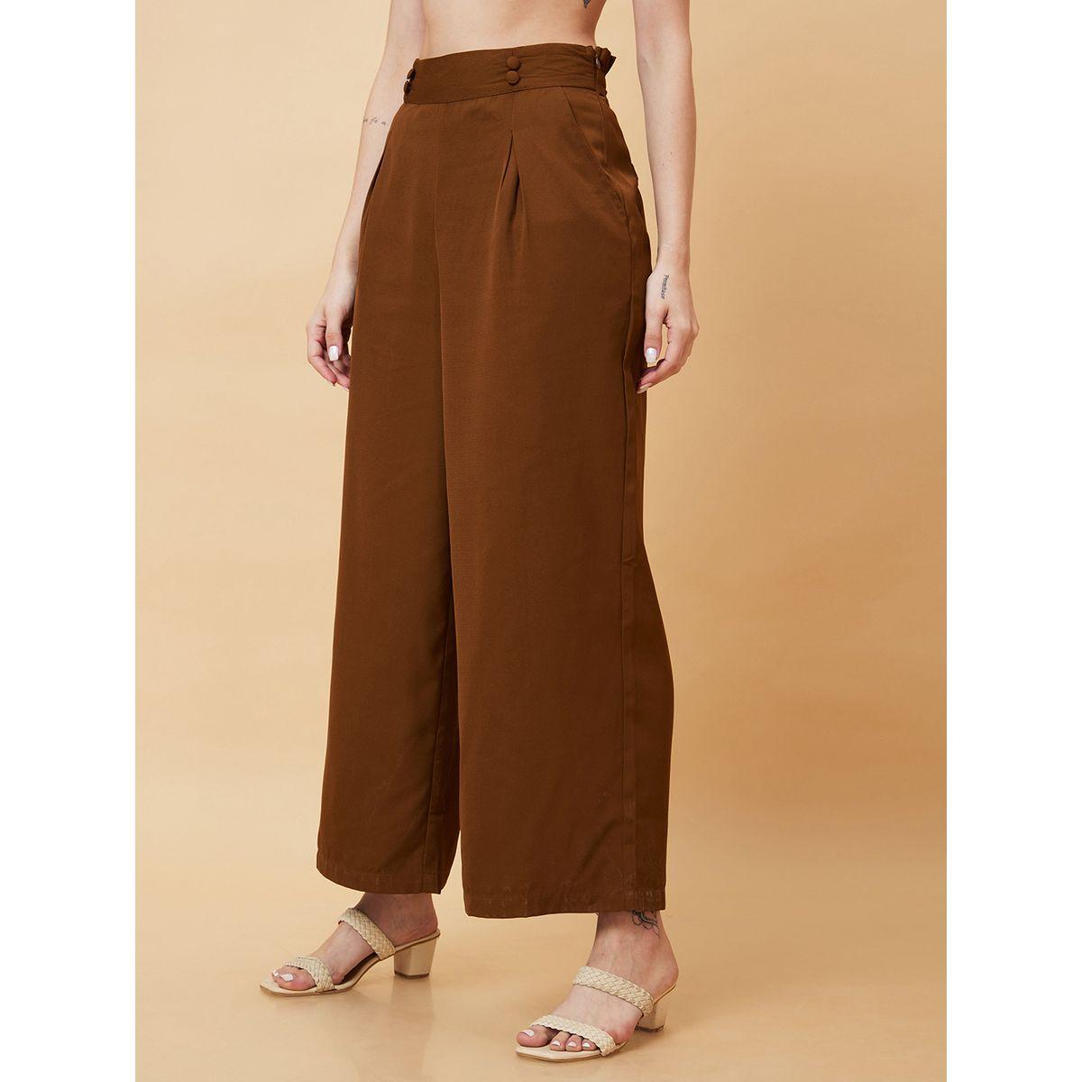 بنطال بخصة أرجل واسعة وخصر عالي-women-clothing-bottoms-trousers-image-3