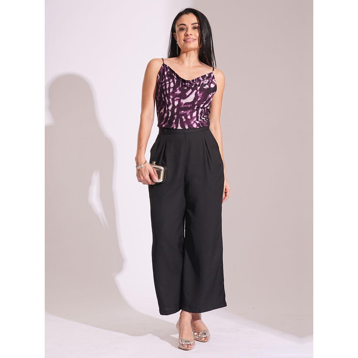 بنطال بخصة أرجل واسعة وخصر عالي-women-clothing-bottoms-trousers-image-1