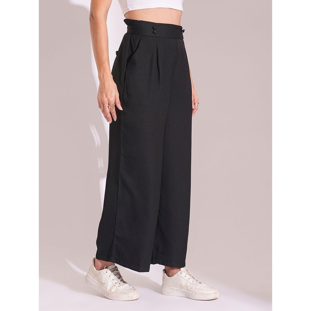 بنطال بخصة أرجل واسعة وخصر عالي-women-clothing-bottoms-trousers-image-3
