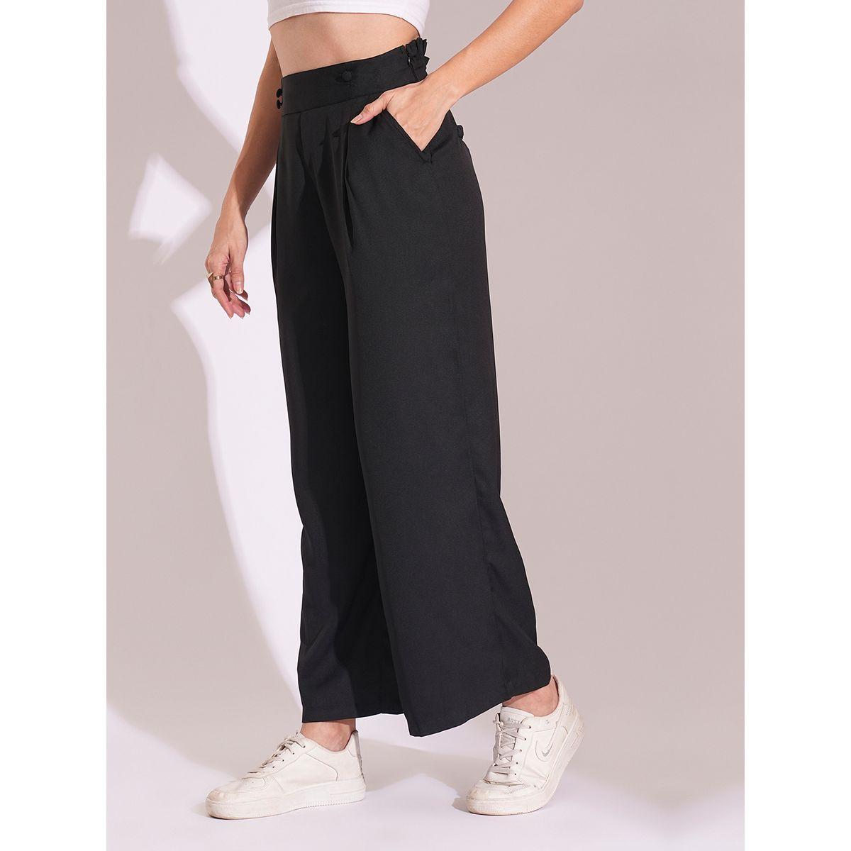 بنطال بخصة أرجل واسعة وخصر عالي-women-clothing-bottoms-trousers-image-4