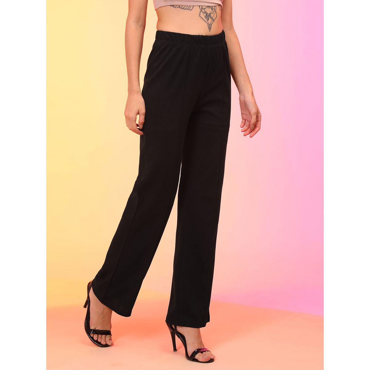 بنطال بقصة مريحة وخصر عالي-women-clothing-bottoms-trousers-image-3