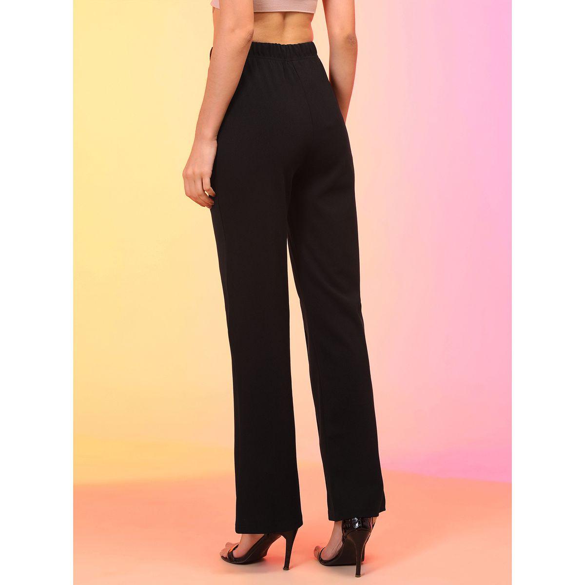 بنطال بقصة مريحة وخصر عالي-women-clothing-bottoms-trousers-image-4