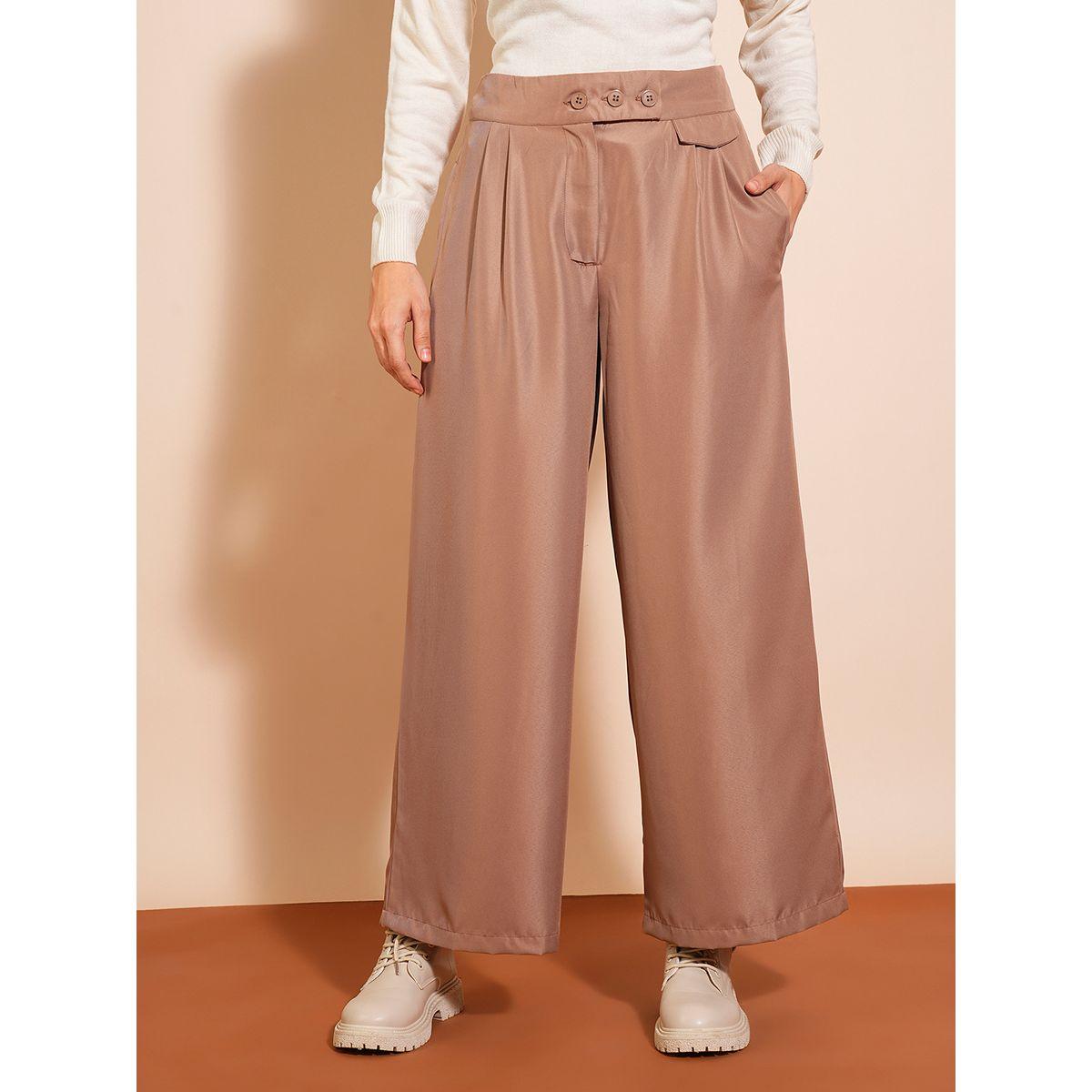 Globus X Styli Solid High-Rise Pleated Wide-Leg Trousers-women-clothing-bottoms-trousers-image-1