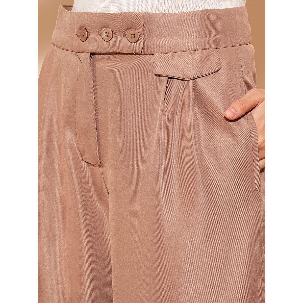 Globus X Styli Solid High-Rise Pleated Wide-Leg Trousers-women-clothing-bottoms-trousers-image-5