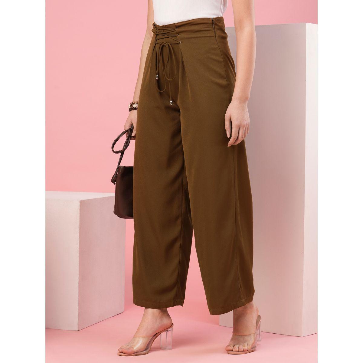 Globus X Styli High-Rise Loose Fit Trousers with Drawstring-women-clothing-bottoms-trousers-image-2