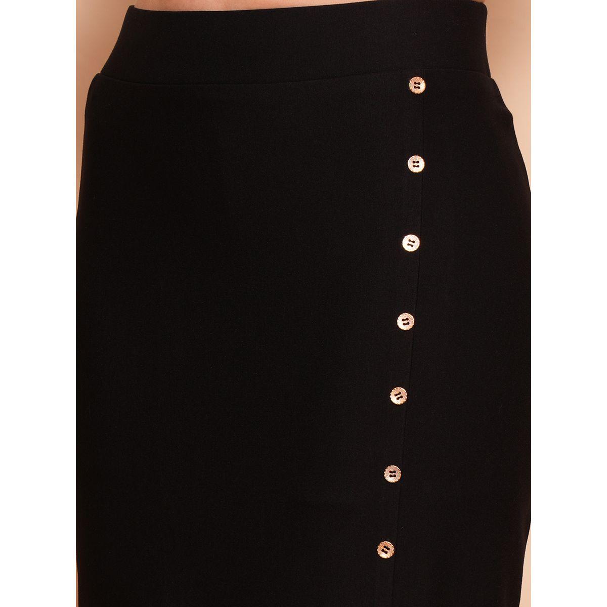 تنورة طويلة سادة بشق جانبي-women-clothing-bottoms-skirts-image-5