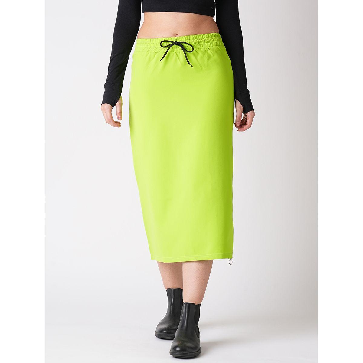 Globus X Styli Solid Straight Midi Skirt with Drawstring-women-clothing-skirts-image-1