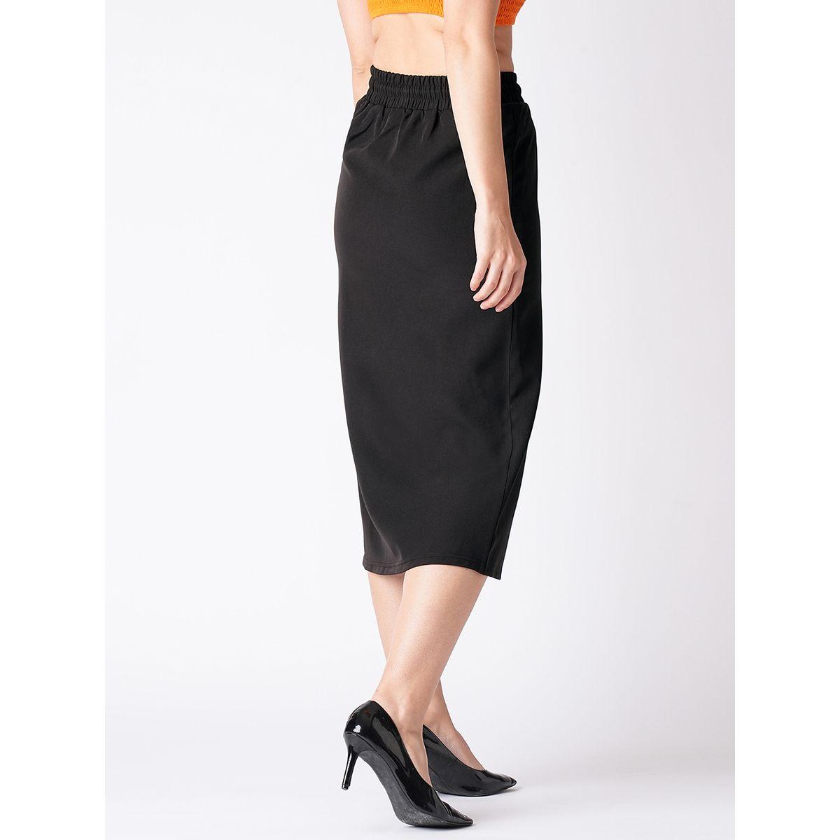 Globus X Styli Solid Straight Midi Skirt with Drawstring-women-clothing-bottoms-skirts-image-3