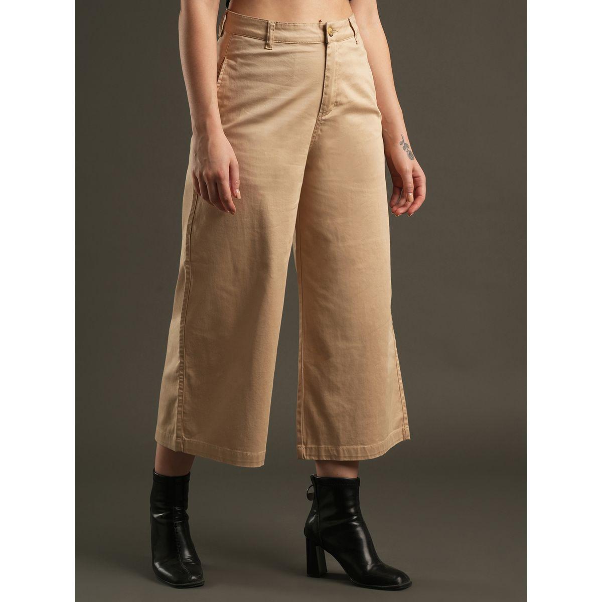 Globus X Styli Satin Stretchable Mid-Rise Relaxed Fit Trousers-women-clothing-bottoms-trousers-image-2