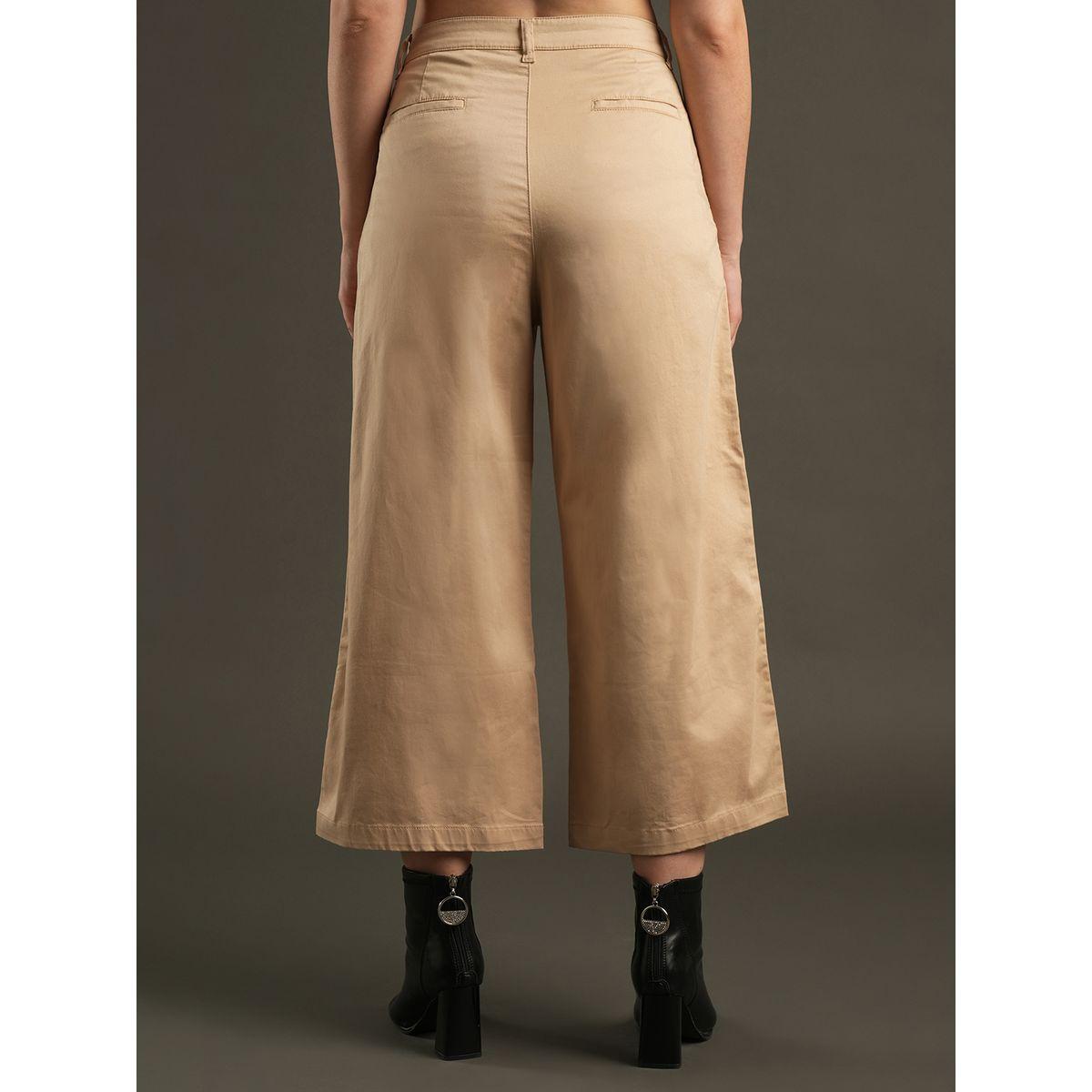 Globus X Styli Satin Stretchable Mid-Rise Relaxed Fit Trousers-women-clothing-bottoms-trousers-image-4