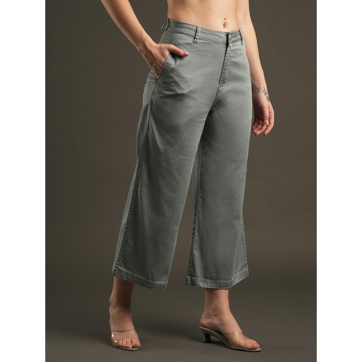 Globus X Styli Satin Stretchable Mid-Rise Relaxed Fit Trousers-women-clothing-bottoms-trousers-image-3