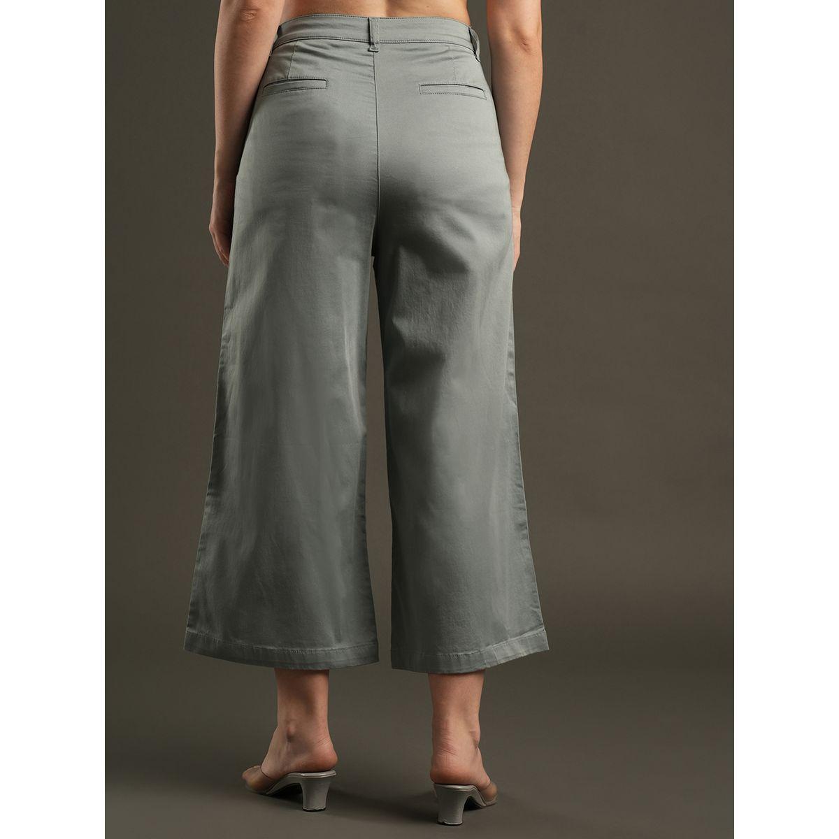 Globus X Styli Satin Stretchable Mid-Rise Relaxed Fit Trousers-women-clothing-bottoms-trousers-image-4