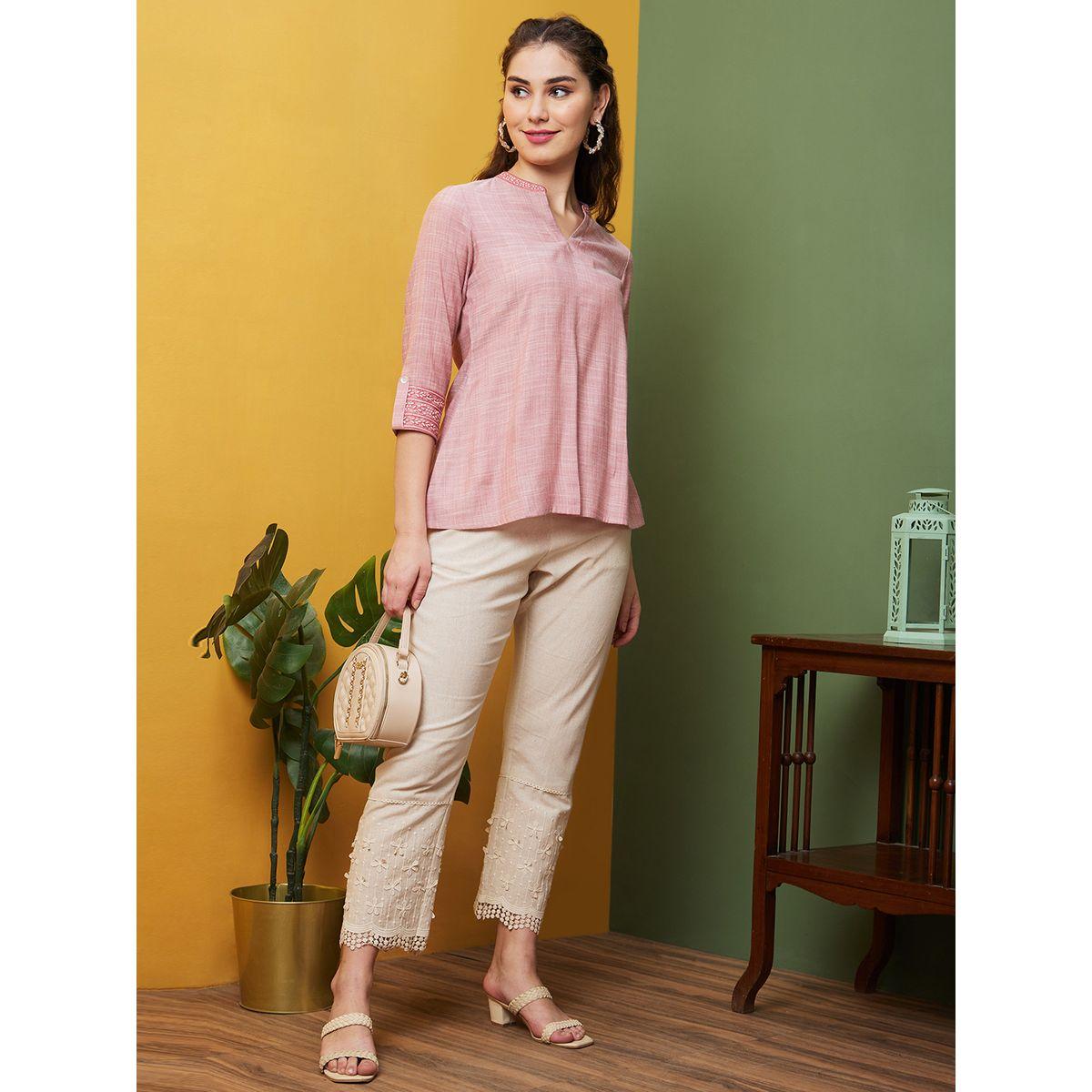بنطال بخصر مطاطي وتفاصيل دانتيل-women-clothing-bottoms-trousers-image-5