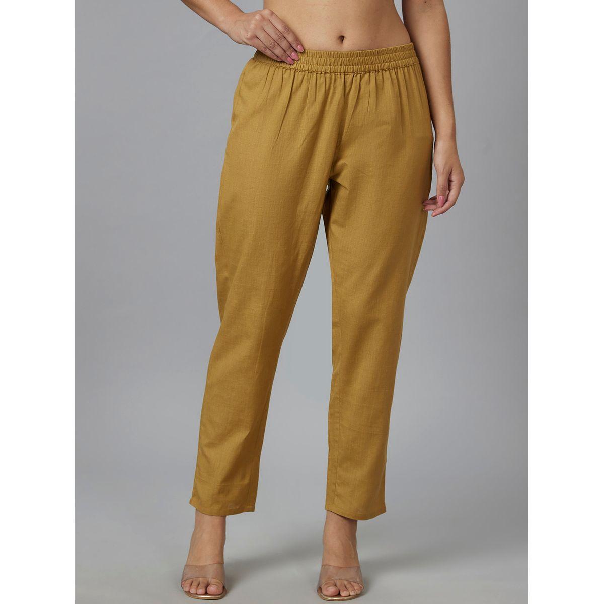 بنطال بقصة أرجل مستقيمة وخصر متوسط-women-clothing-bottoms-trousers-image-2