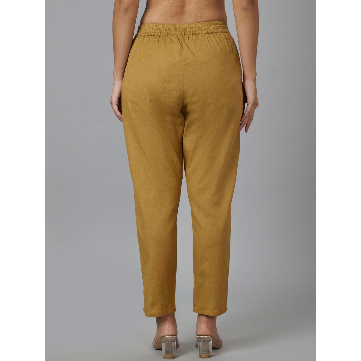 بنطال بقصة أرجل مستقيمة وخصر متوسط-women-clothing-bottoms-trousers-image-3
