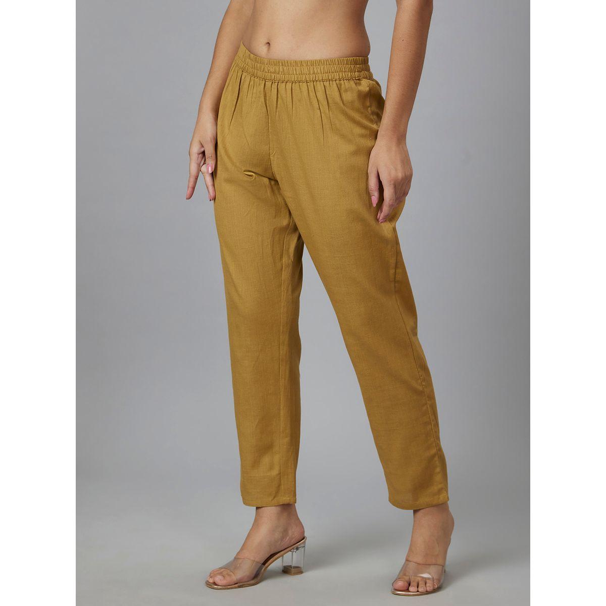 بنطال بقصة أرجل مستقيمة وخصر متوسط-women-clothing-bottoms-trousers-image-4