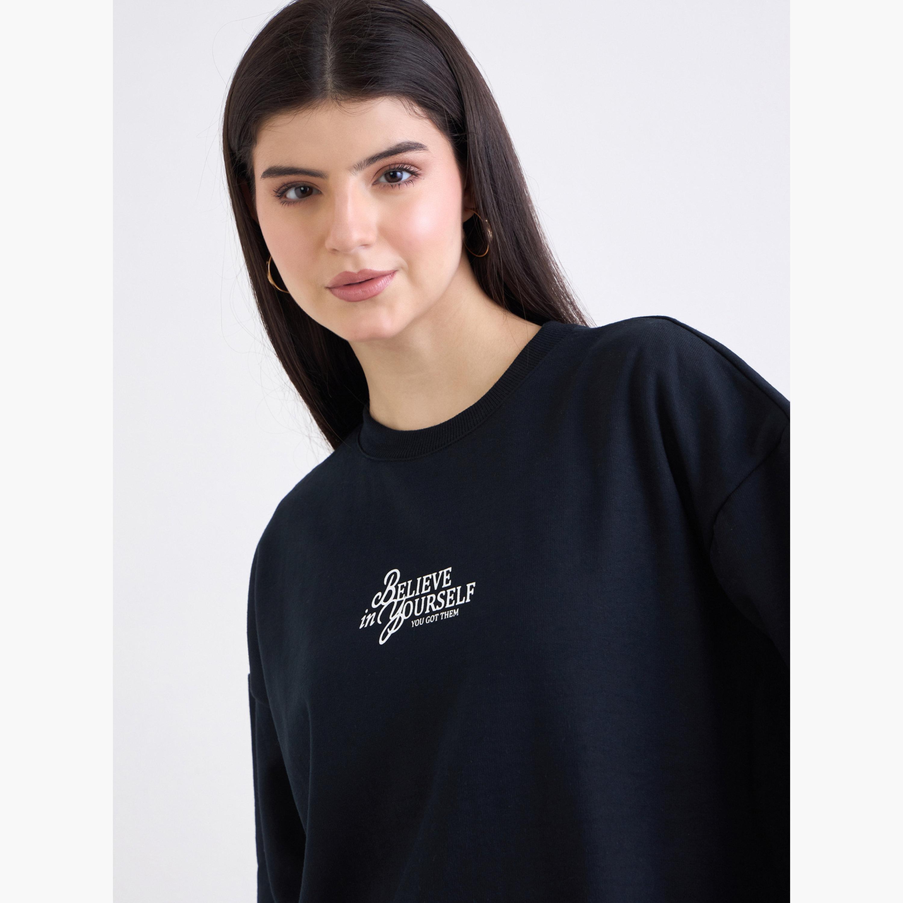 Styli Slogan Embroidered Round Neck Long Sleeves Women's Sweatshirt-women-clothing-hoodiesandsweatshirts-sweatshirts-image-3