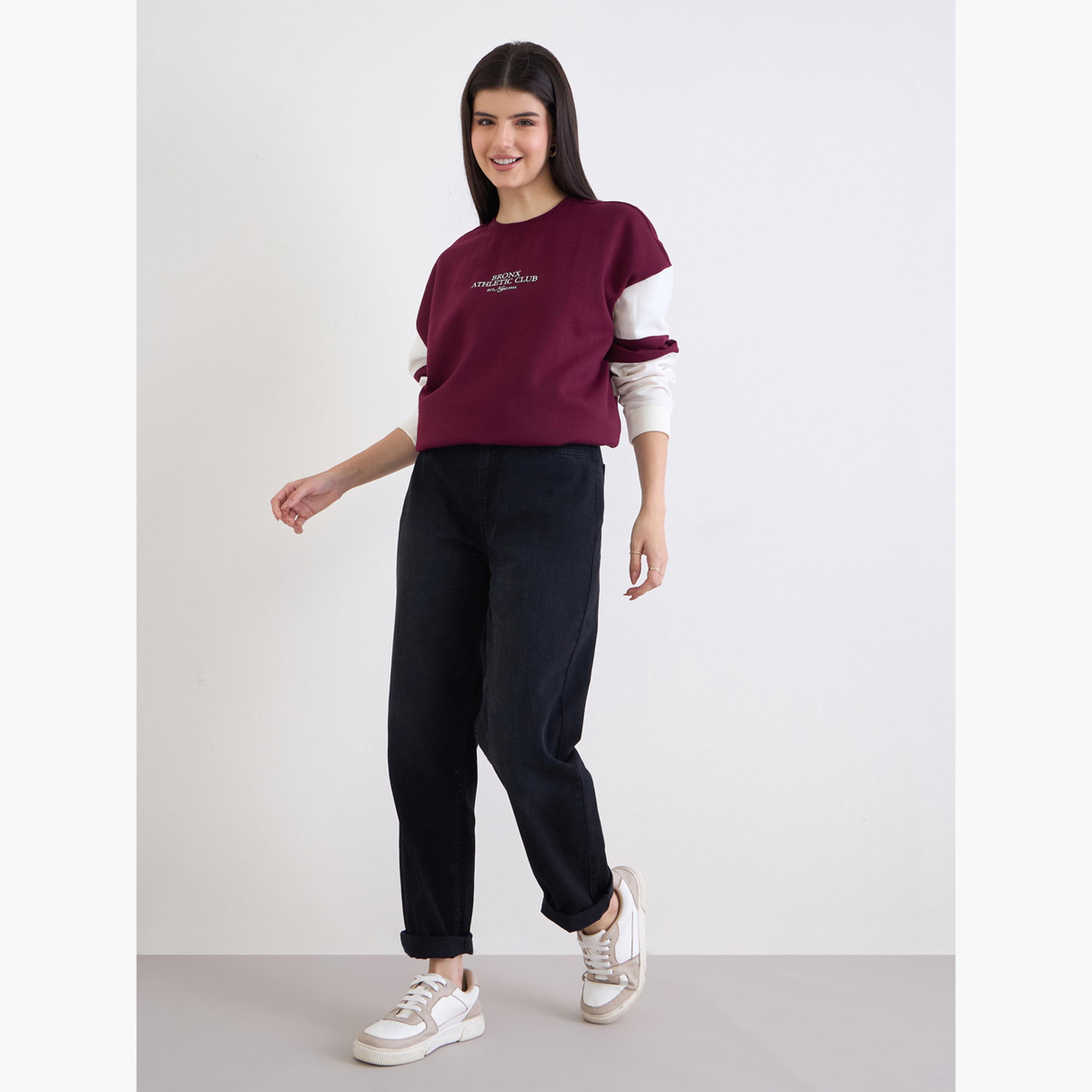 Styli Bronx Printed Round Neck Long Sleeves Women's Sweatshirt-women-winterwear-hoodiesandsweatshirts-sweatshirts-image-2