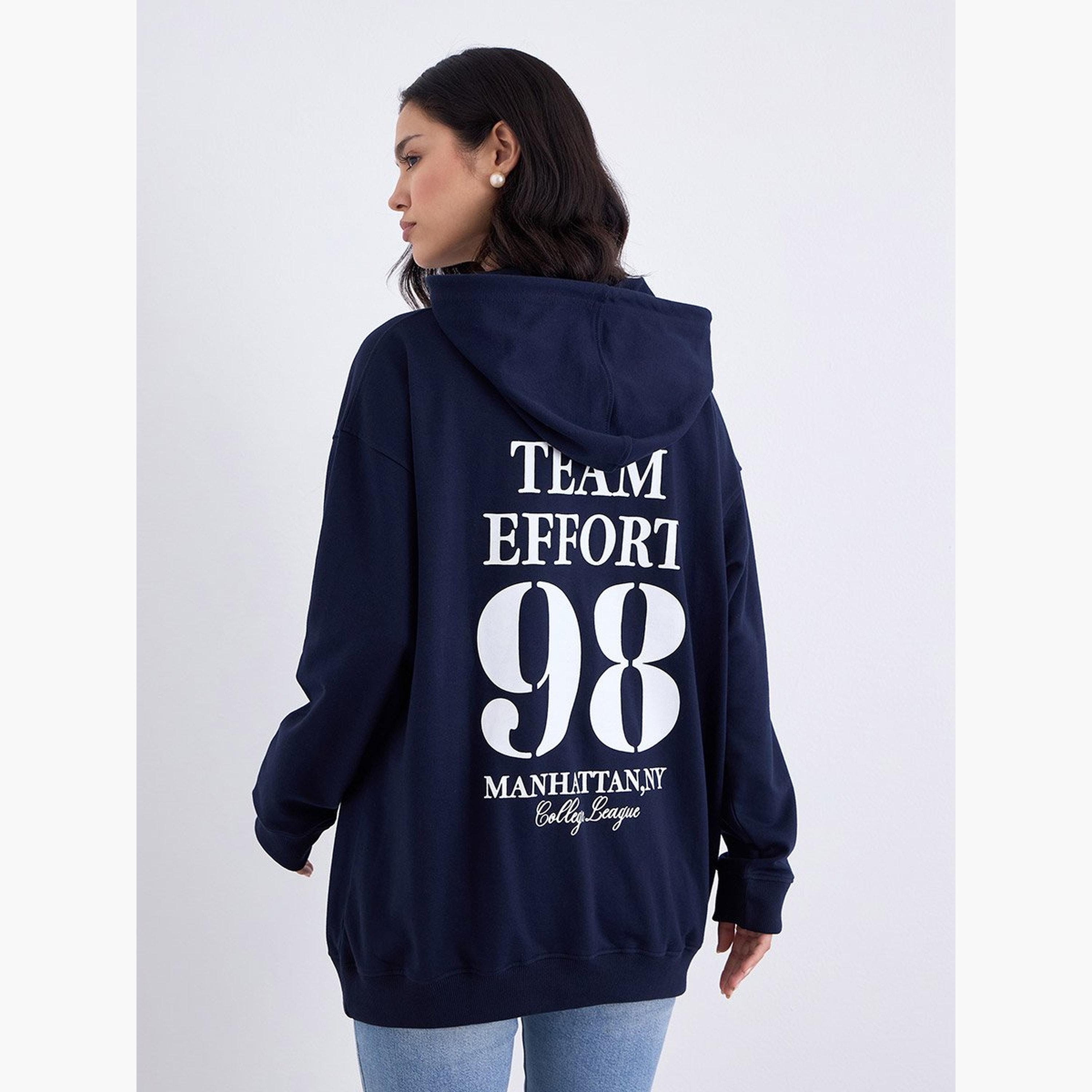 ستايلي - هودي بطبعة جرافيكية مقاس كبير لون أزرق الداكن-women-winterwear-hoodiesandsweatshirts-hoodies-image-5