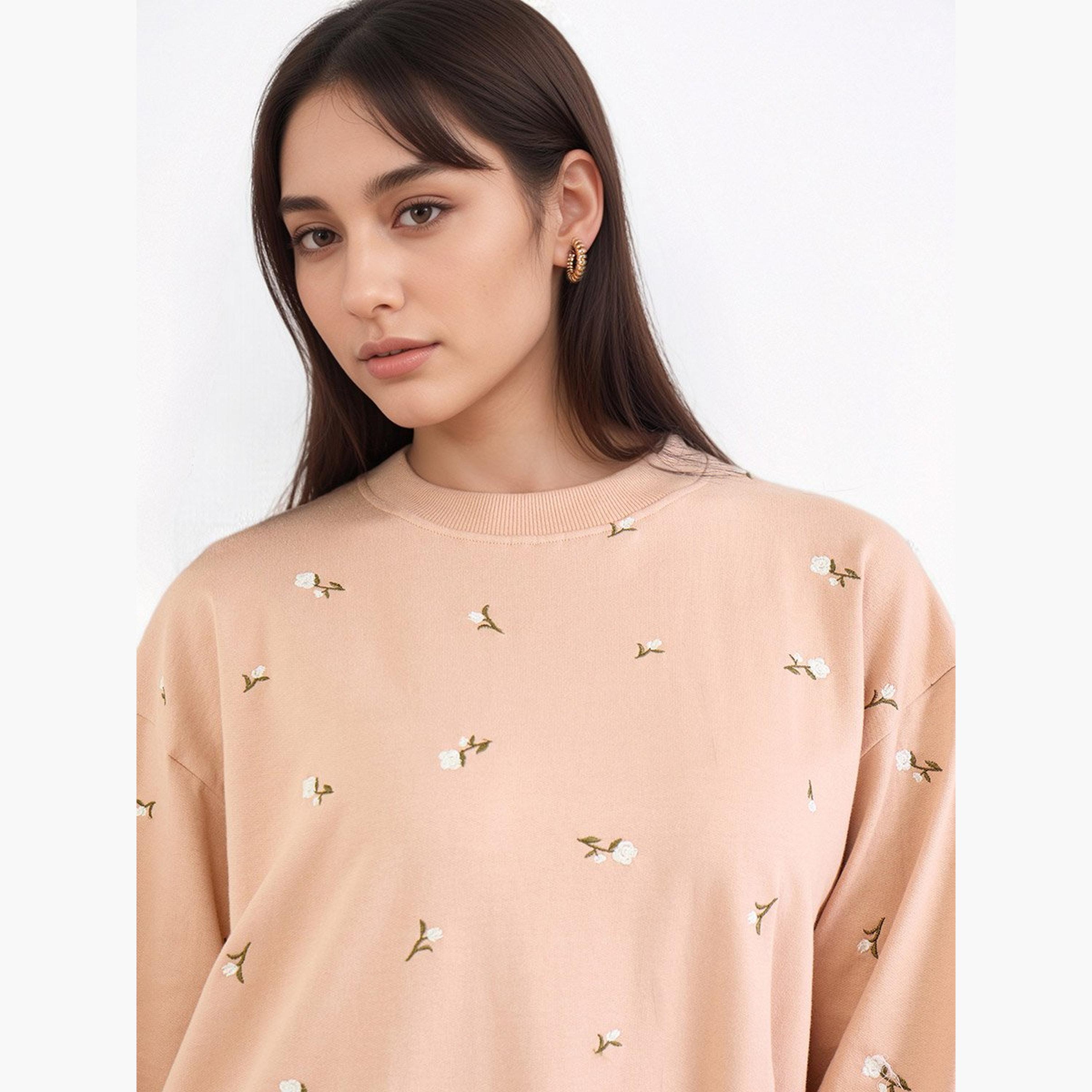 ستايلي - سويت شيرت بيج بقصّة عادية وتطريز طويل-women-winterwear-hoodiesandsweatshirts-sweatshirts-image-3