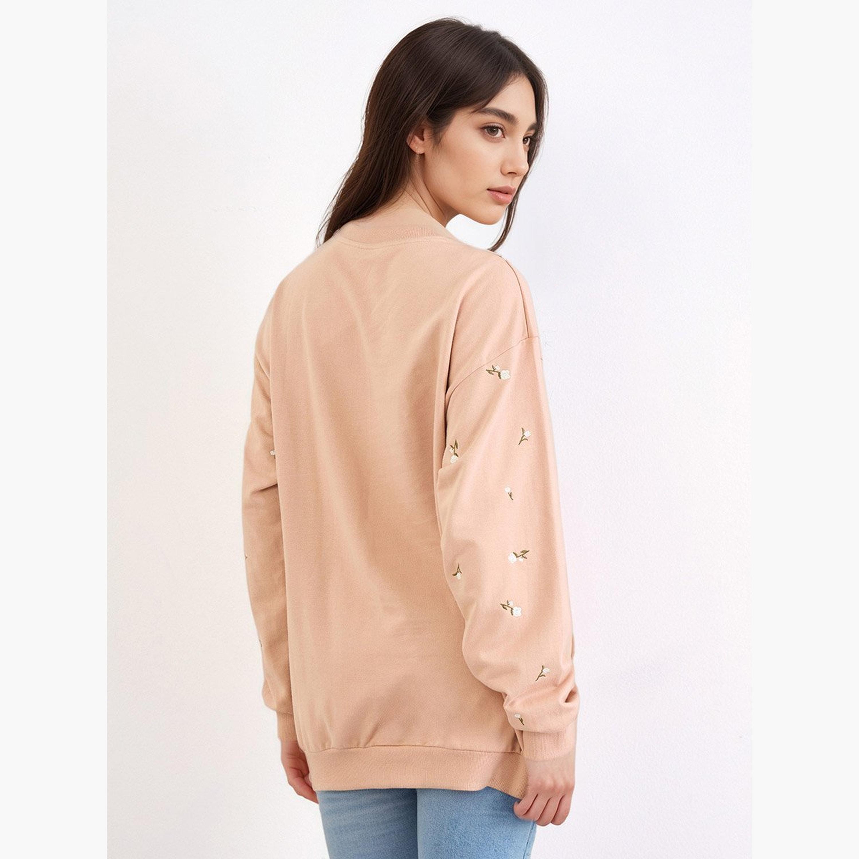 ستايلي - سويت شيرت بيج بقصّة عادية وتطريز طويل-women-winterwear-hoodiesandsweatshirts-sweatshirts-image-4
