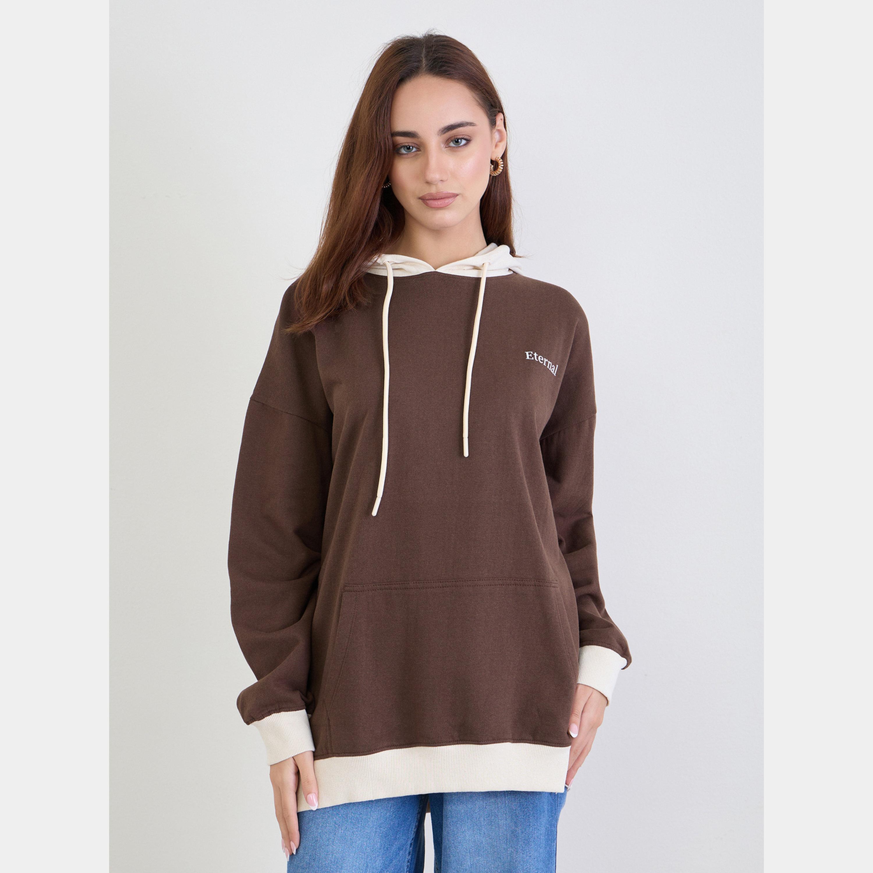 ستايلي - هودي نسائي بأكمام طويلة وياقة وغطاء رأس بألوان متعددة-women-winterwear-hoodiesandsweatshirts-hoodies-image-1