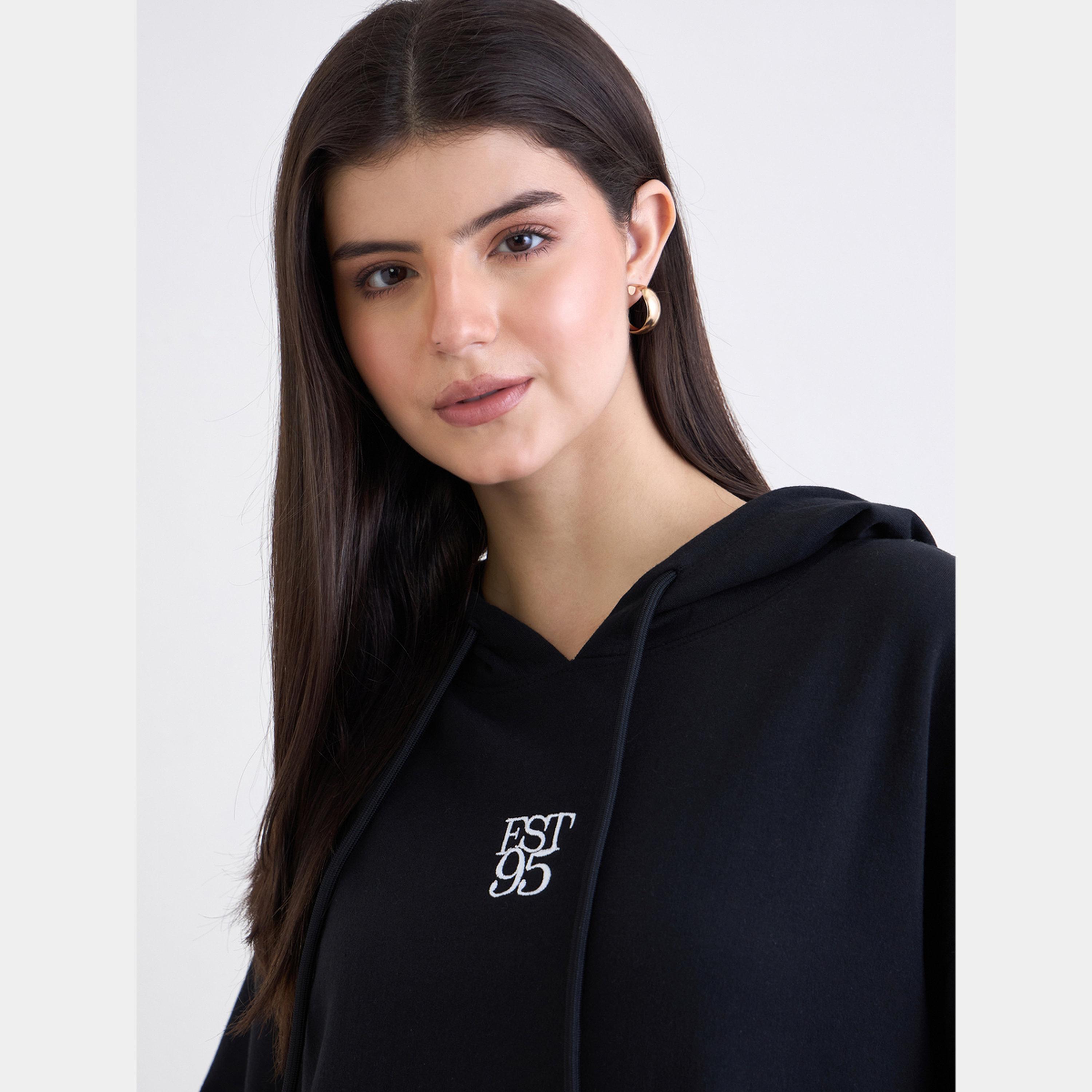 Styli Black Embroidered Oversized Hoodie-women-clothing-hoodiesandsweatshirts-hoodies-image-4