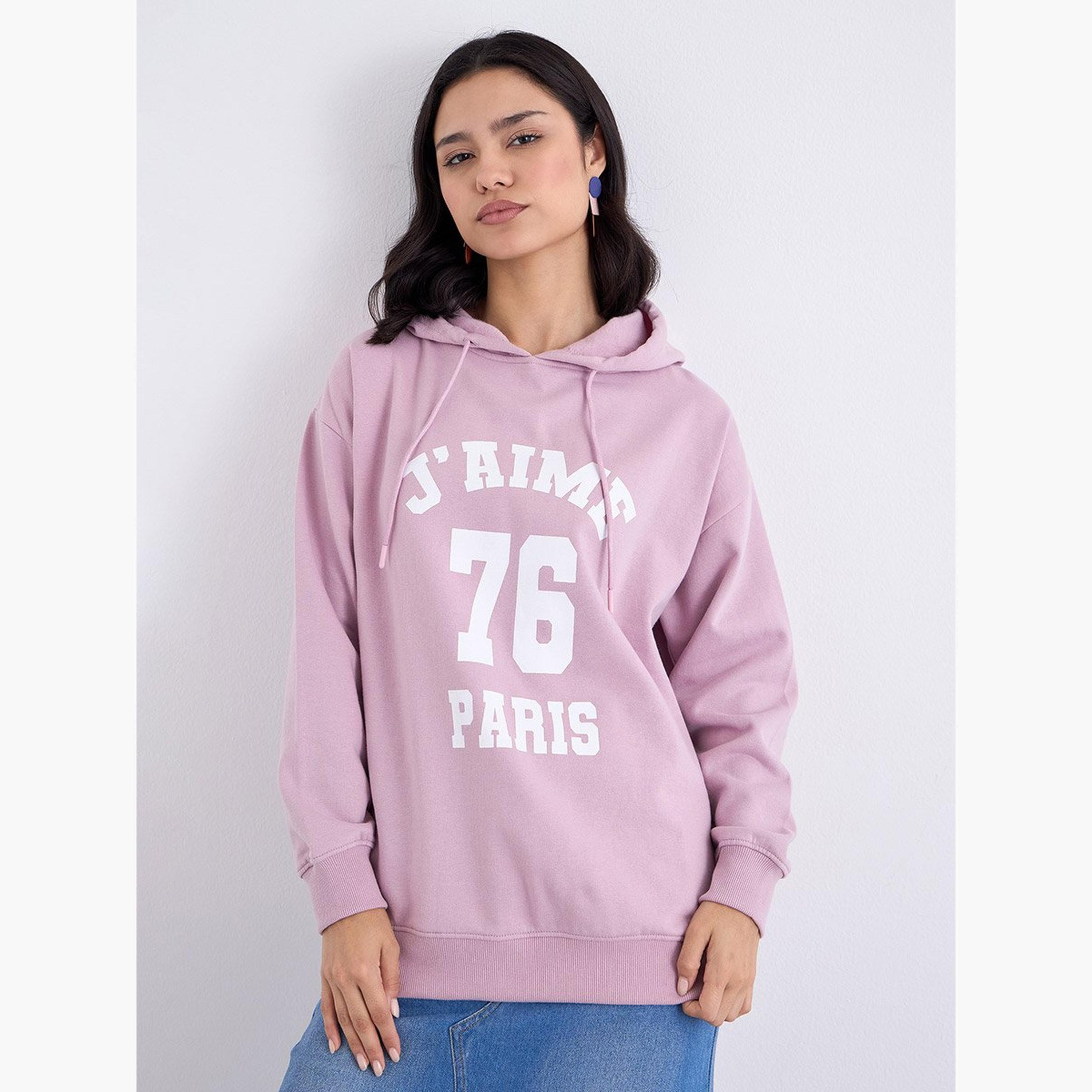 ستايلي - هودي بطبعة جرافيكية طويلة لون وردي-women-winterwear-hoodiesandsweatshirts-hoodies-image-3