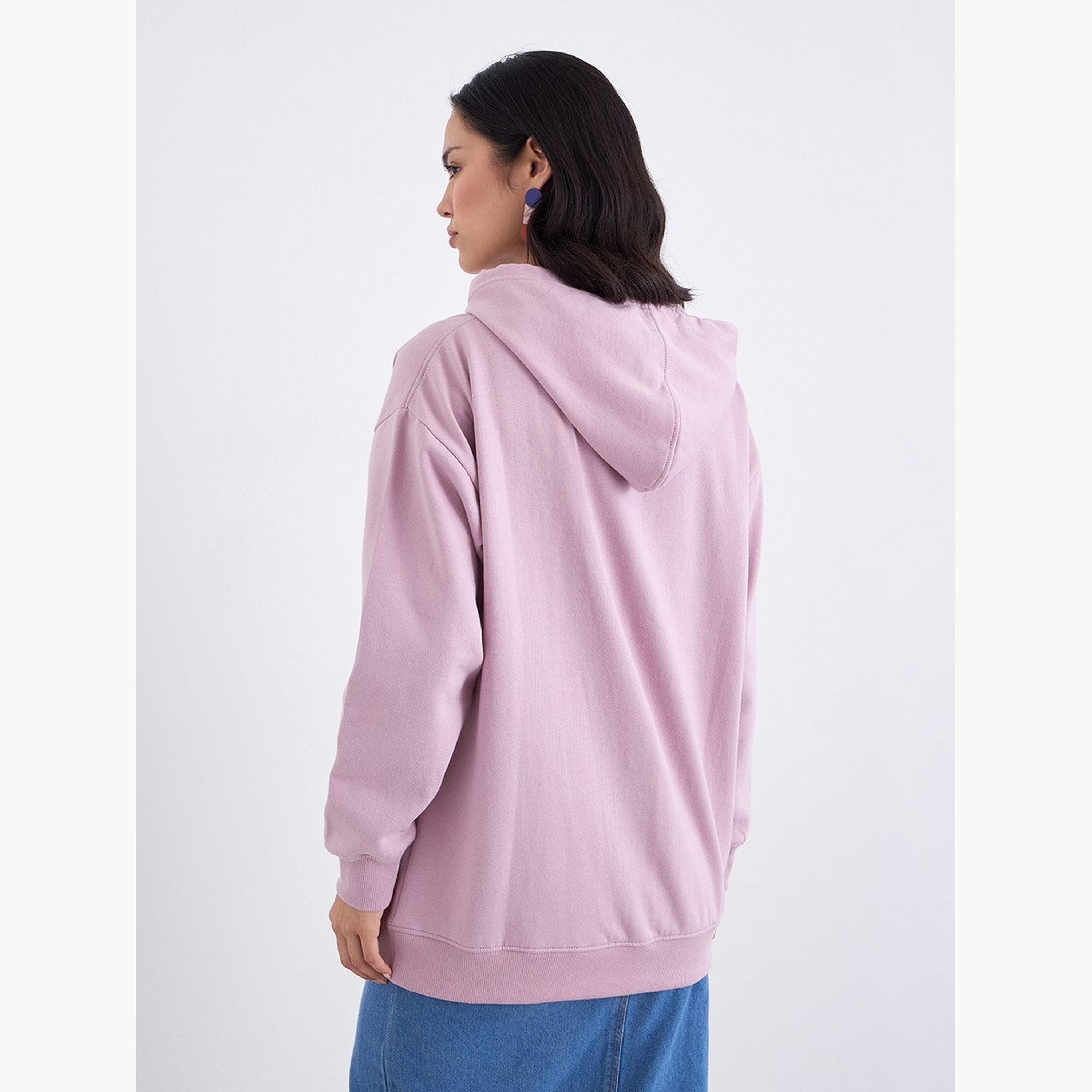 ستايلي - هودي بطبعة جرافيكية طويلة لون وردي-women-winterwear-hoodiesandsweatshirts-hoodies-image-5