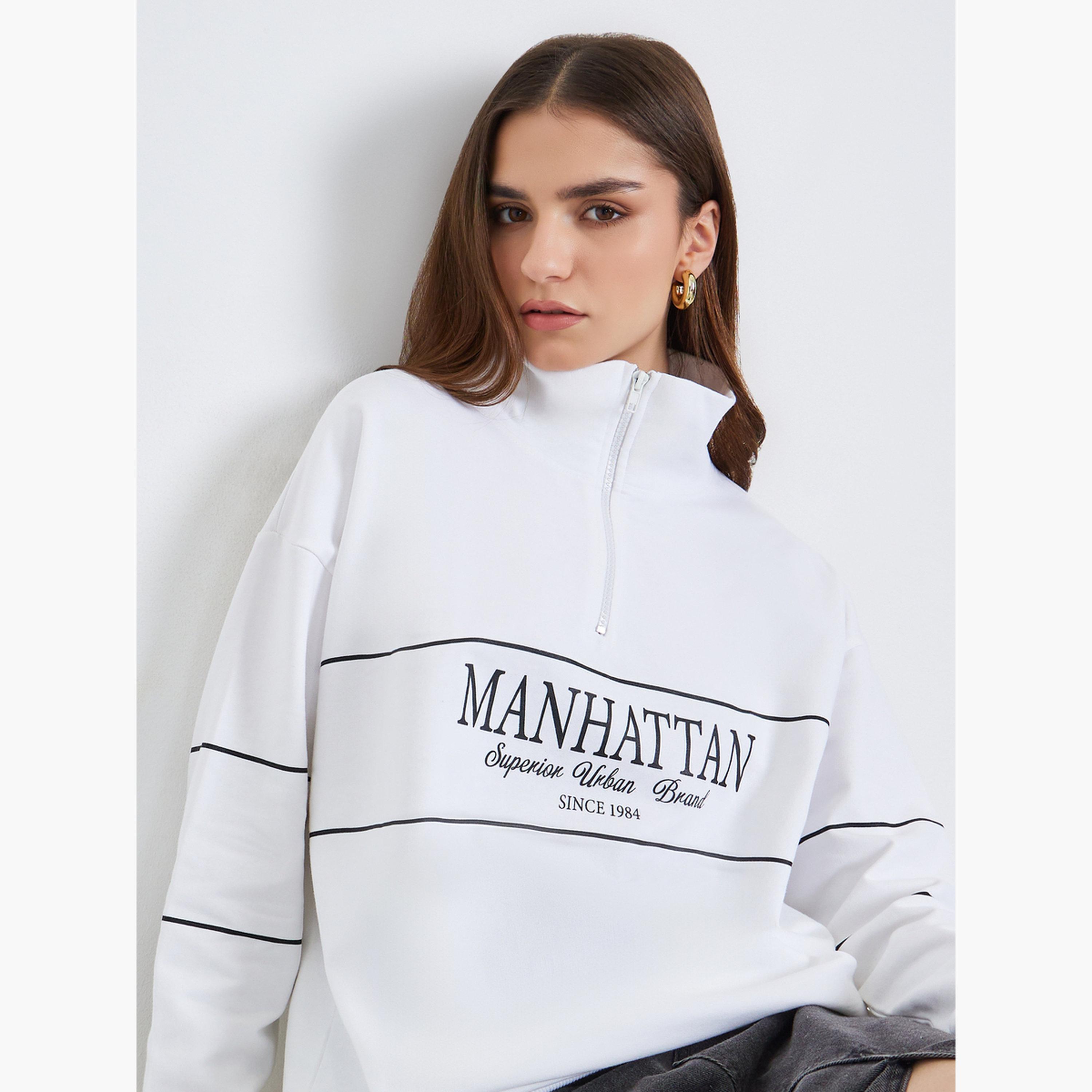 ستايلي - سويت شيرت نسائي أبيض ببطبعة غرافيكية-women-winterwear-hoodiesandsweatshirts-sweatshirts-image-3