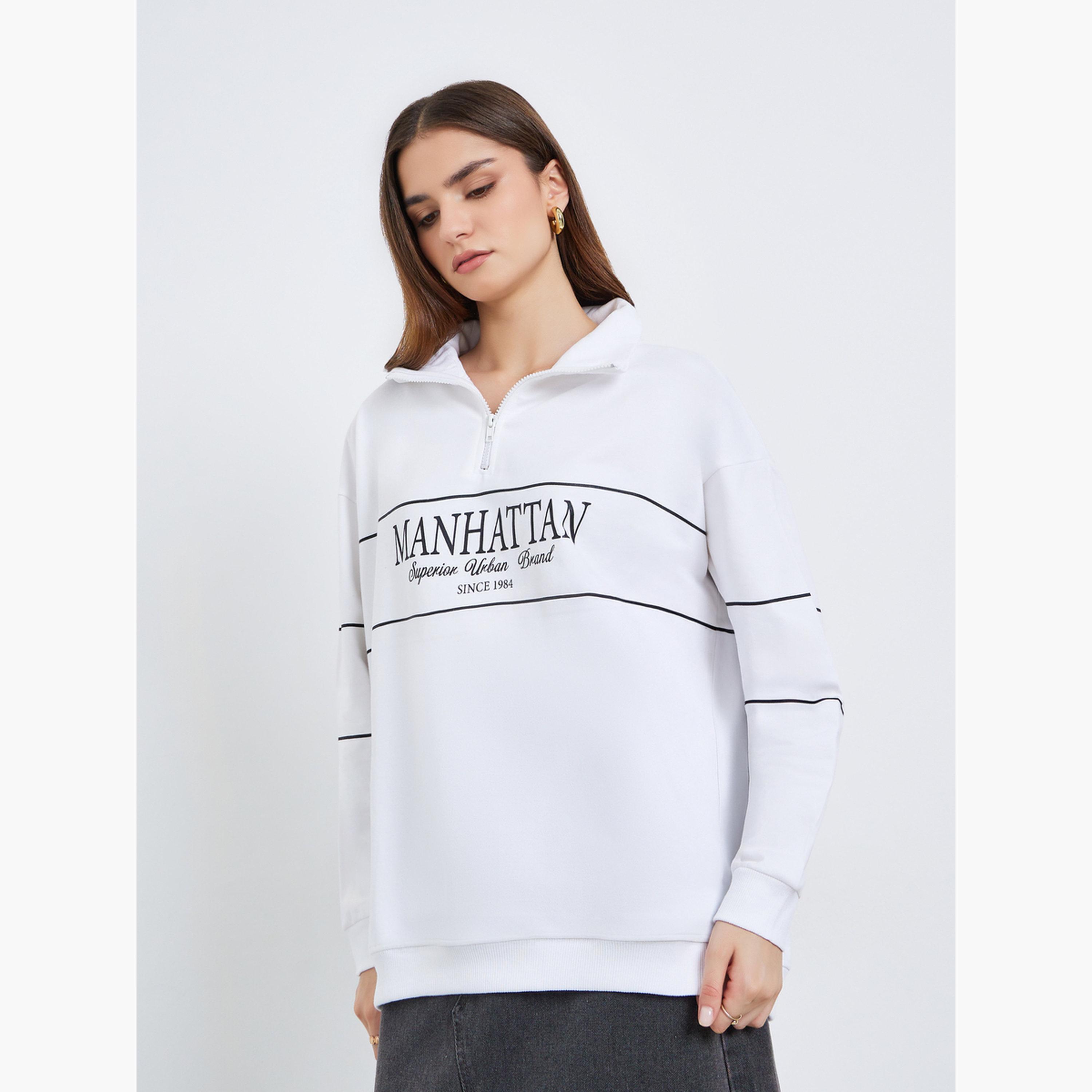 ستايلي - سويت شيرت نسائي أبيض ببطبعة غرافيكية-women-winterwear-hoodiesandsweatshirts-sweatshirts-image-4