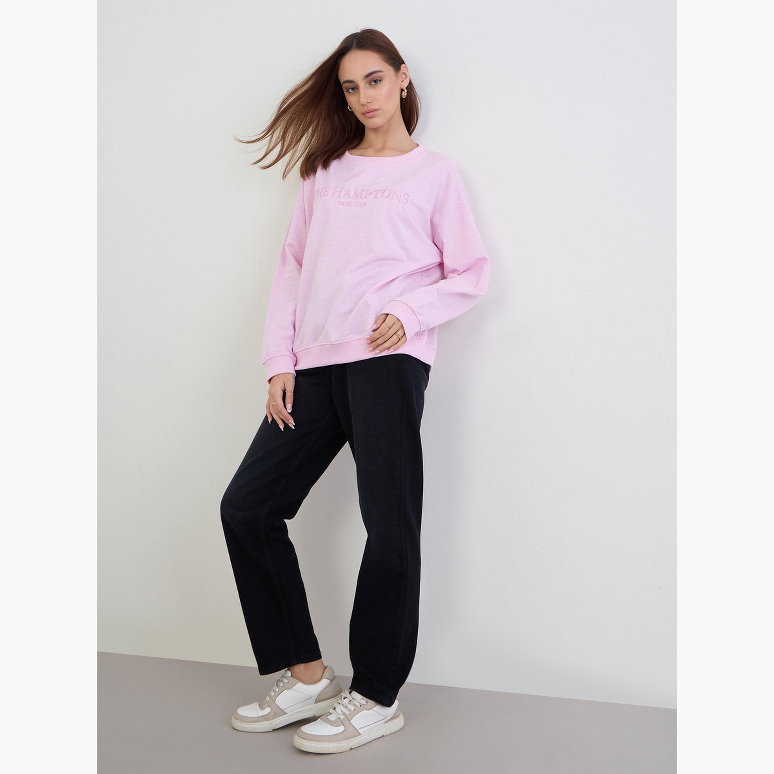 ستايلي - سويت شيرت هامبتونز لون وردي-women-winterwear-hoodiesandsweatshirts-sweatshirts-image-2