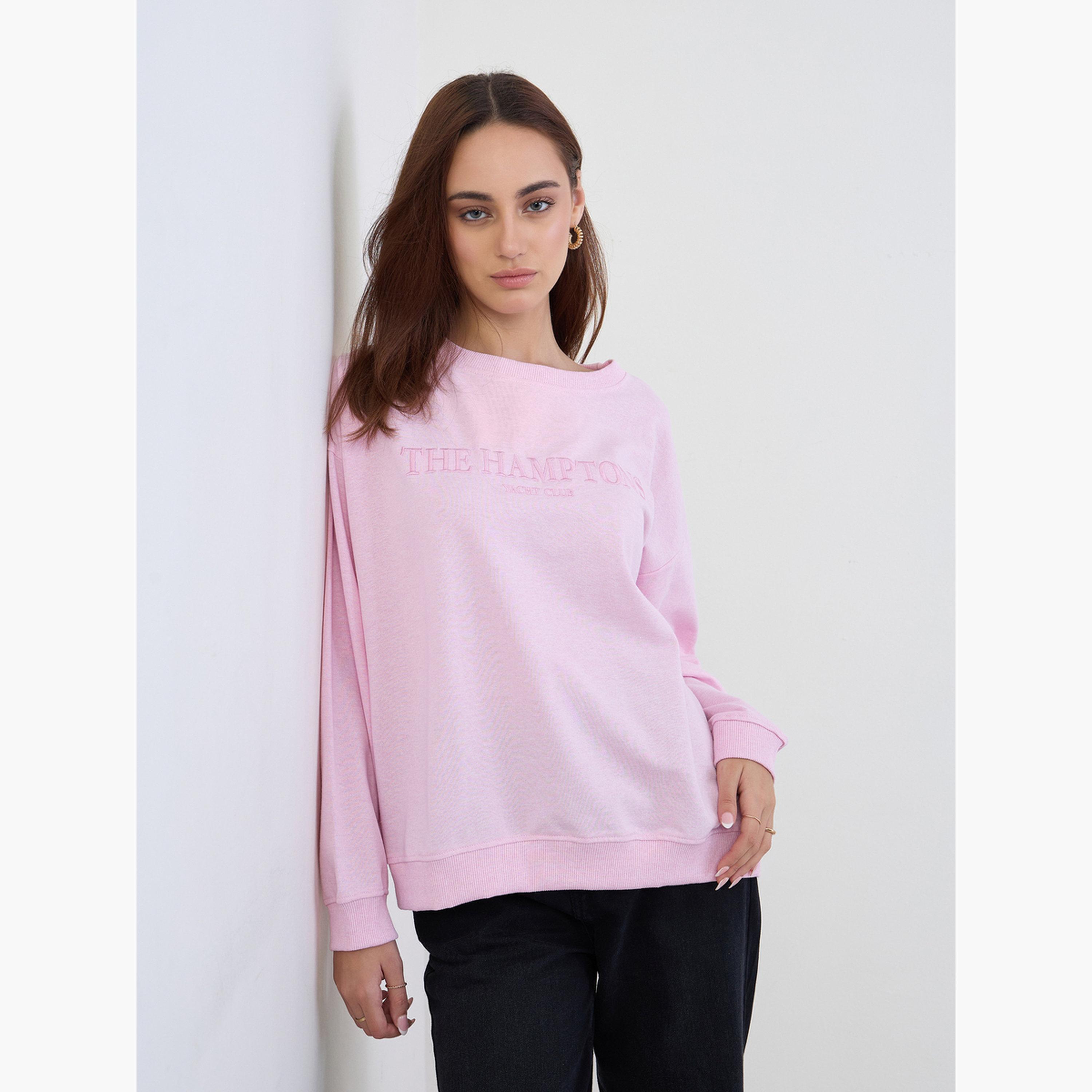 ستايلي - سويت شيرت هامبتونز لون وردي-women-winterwear-hoodiesandsweatshirts-sweatshirts-image-3