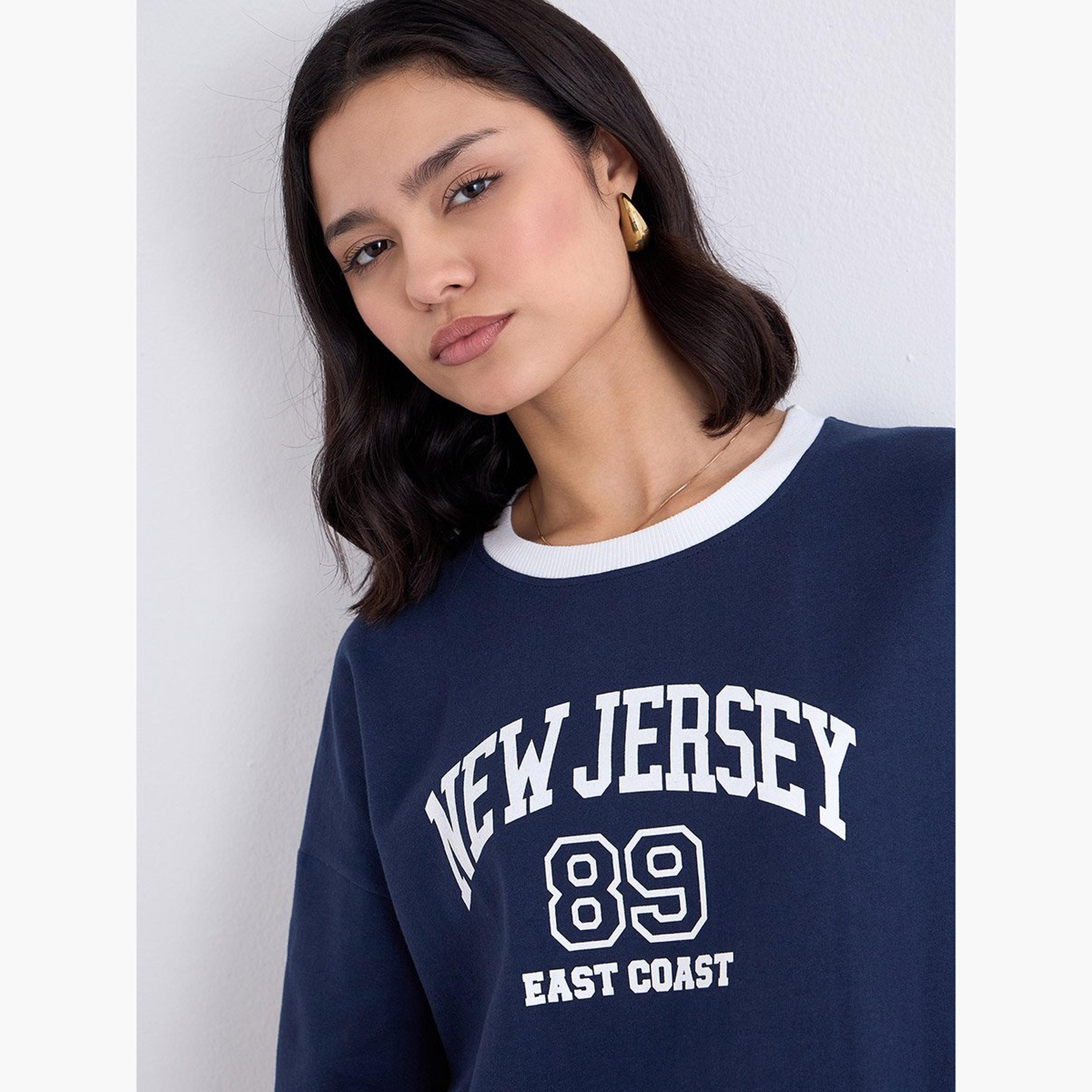 ستايلي - سويت شيرت للنساء مطبوع شعار نيو جيرسي لون أزرق البحري-women-clothing-hoodiesandsweatshirts-sweatshirts-image-4