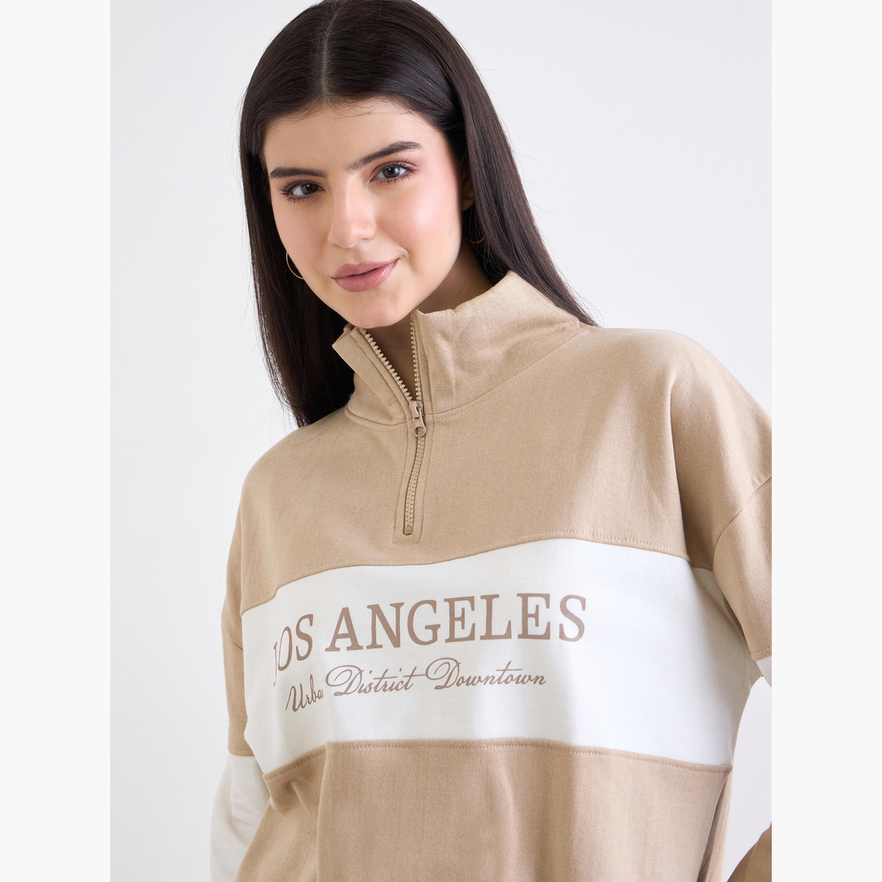 Styli Los Angeles Print High Neck Long Sleeves Women's Sweatshirt-women-clothing-hoodiesandsweatshirts-sweatshirts-image-3