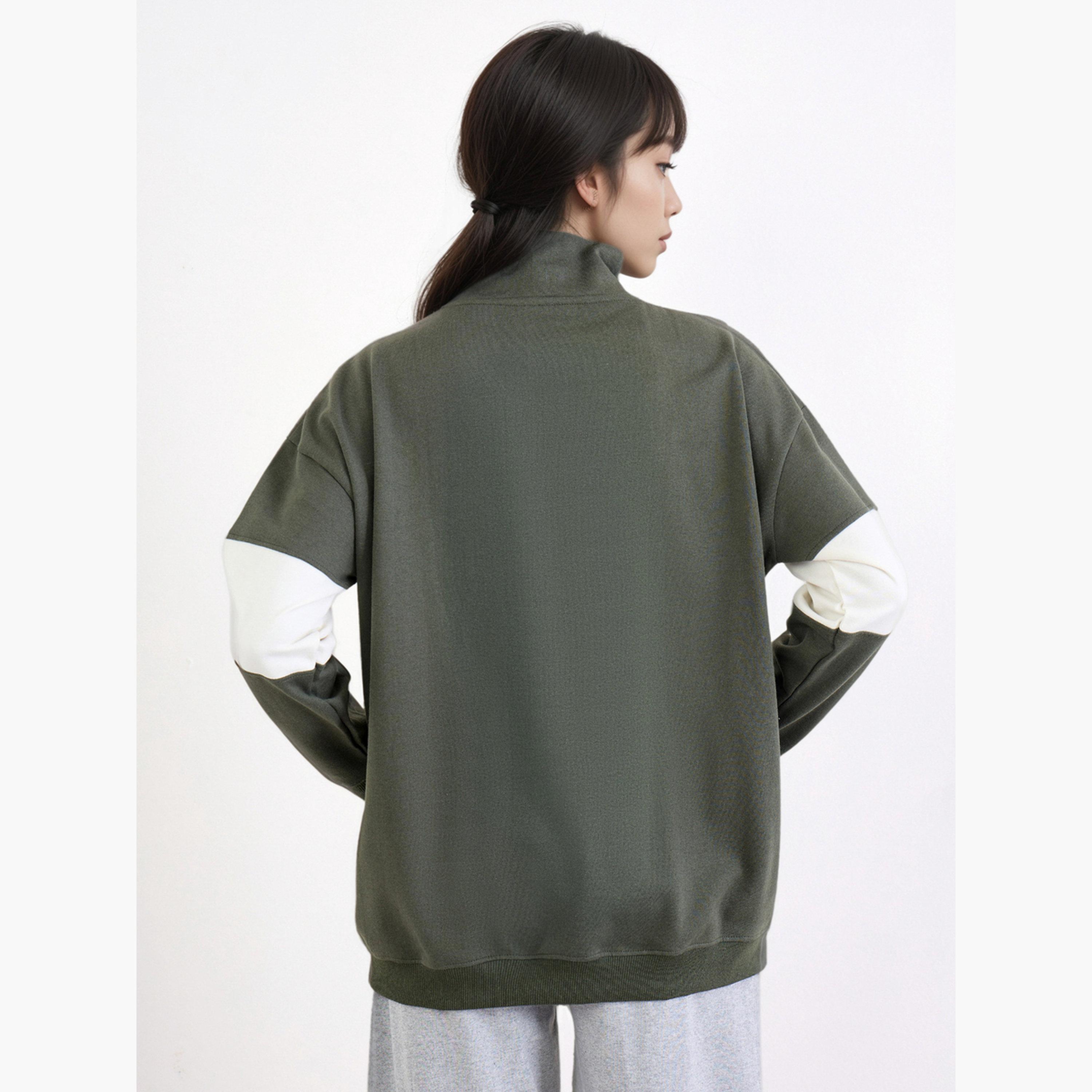 ستايلي - سويت شيرت طويل بطبعة شعار لون أخضر-women-winterwear-hoodiesandsweatshirts-sweatshirts-image-4