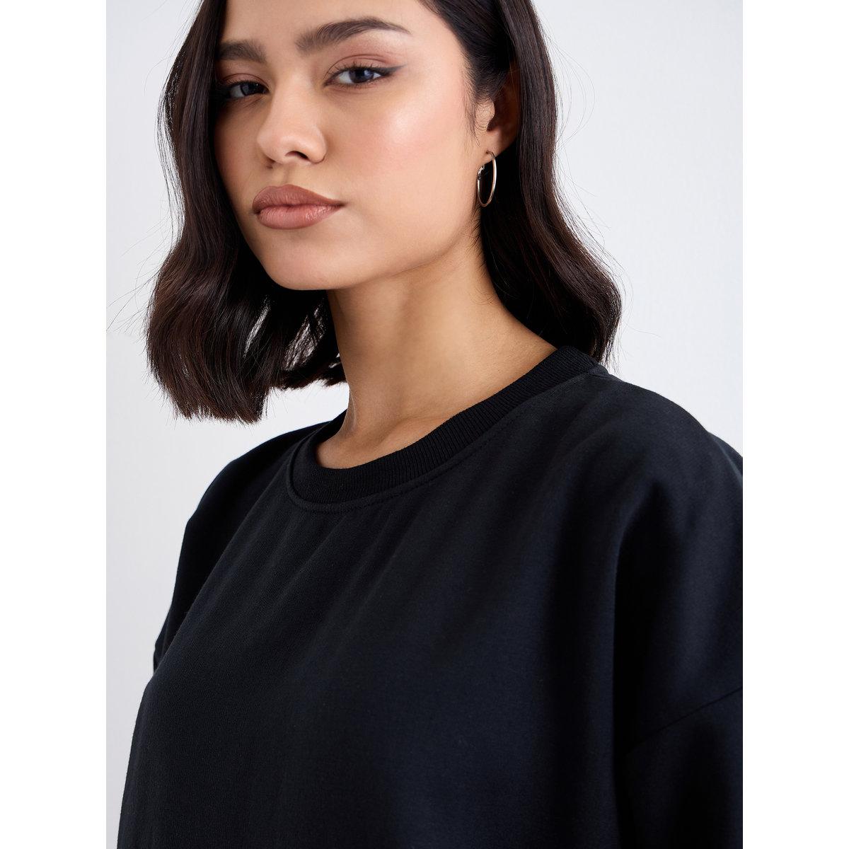 Styli Longline Black Oversized Sweatshirt-women-winterwear-hoodiesandsweatshirts-hoodies-image-3