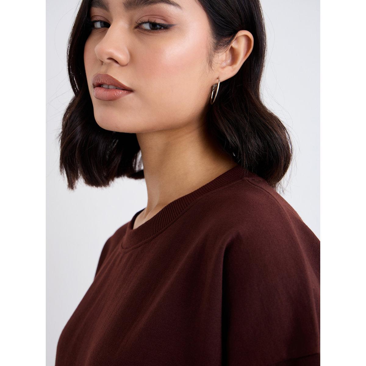 Styli Women Longline Brown Sweatshirt-women-winterwear-hoodiesandsweatshirts-hoodies-image-3