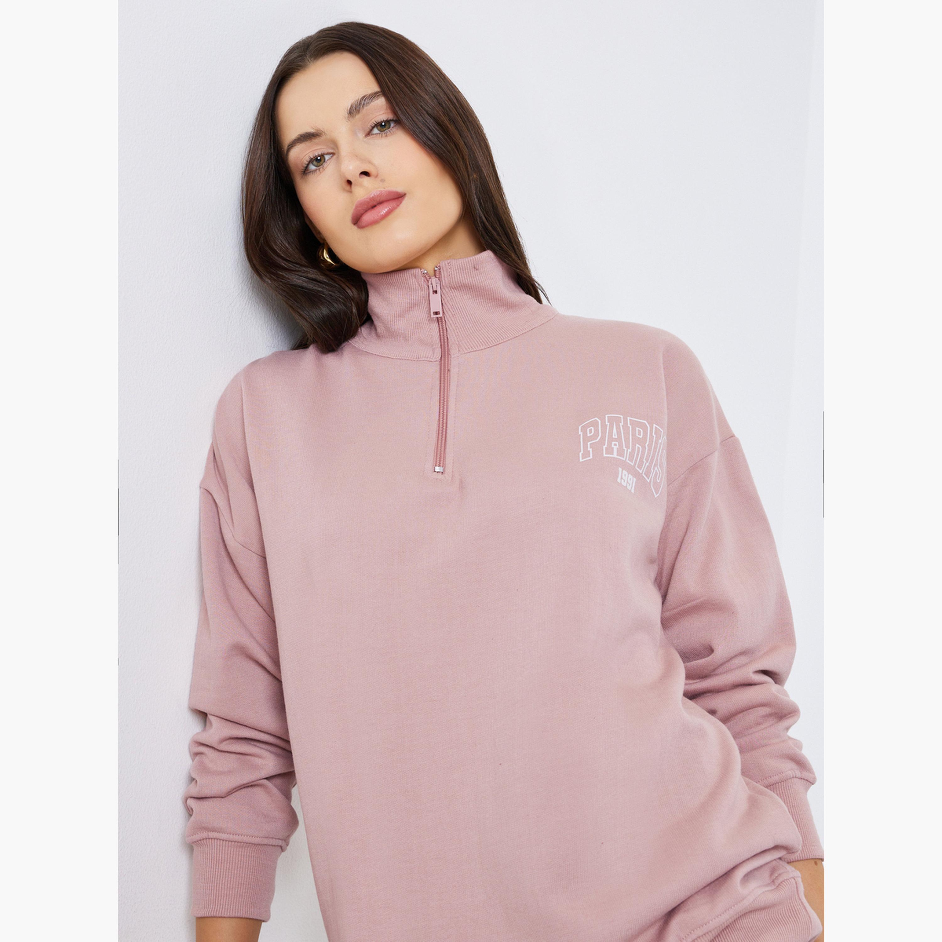 Styli Paris Print High Neck Long Sleeves Women's Sweatshirt-women-clothing-hoodiesandsweatshirts-sweatshirts-image-4