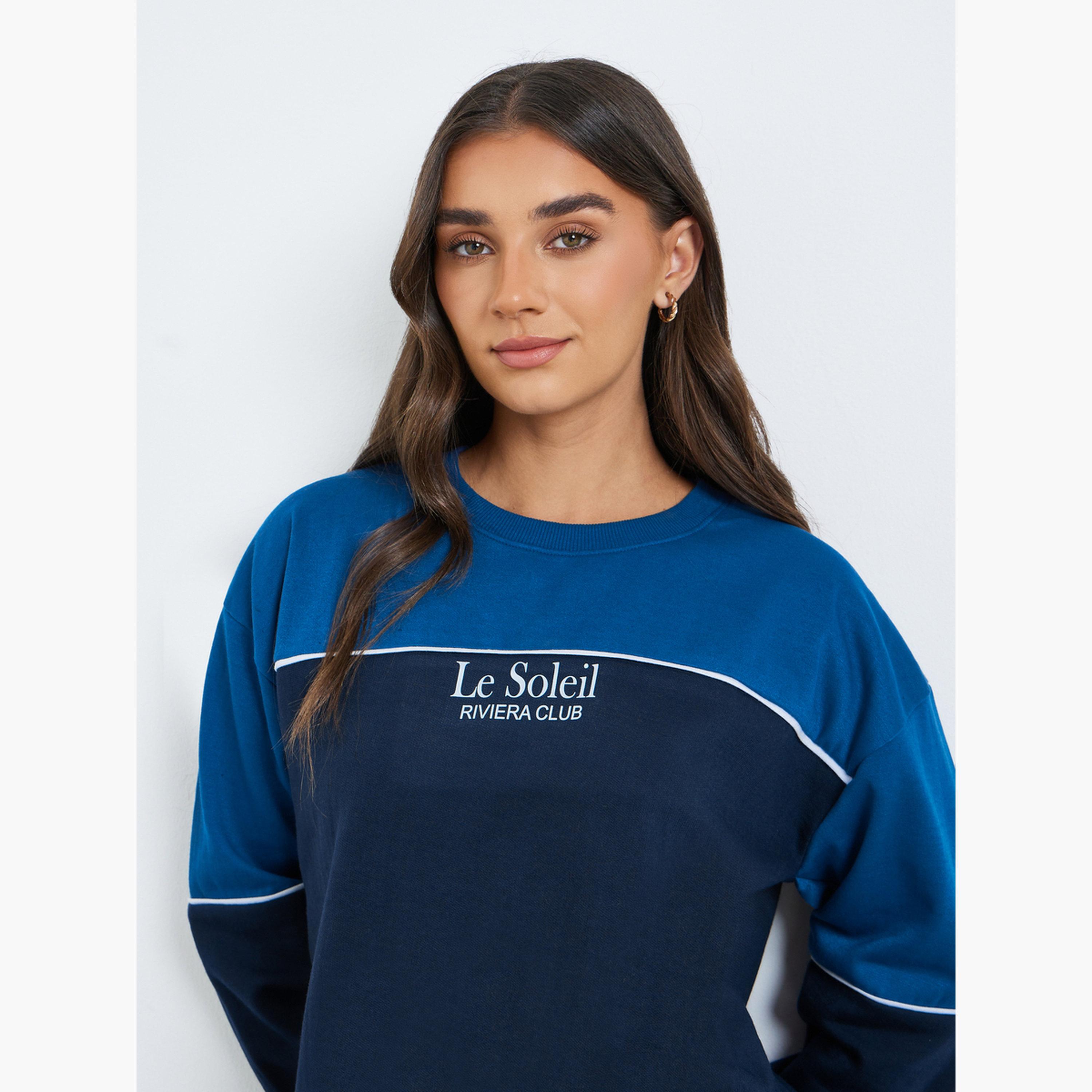 Styli Women Color Block Slogan Print Sweatshirt-women-clothing-hoodiesandsweatshirts-sweatshirts-image-3